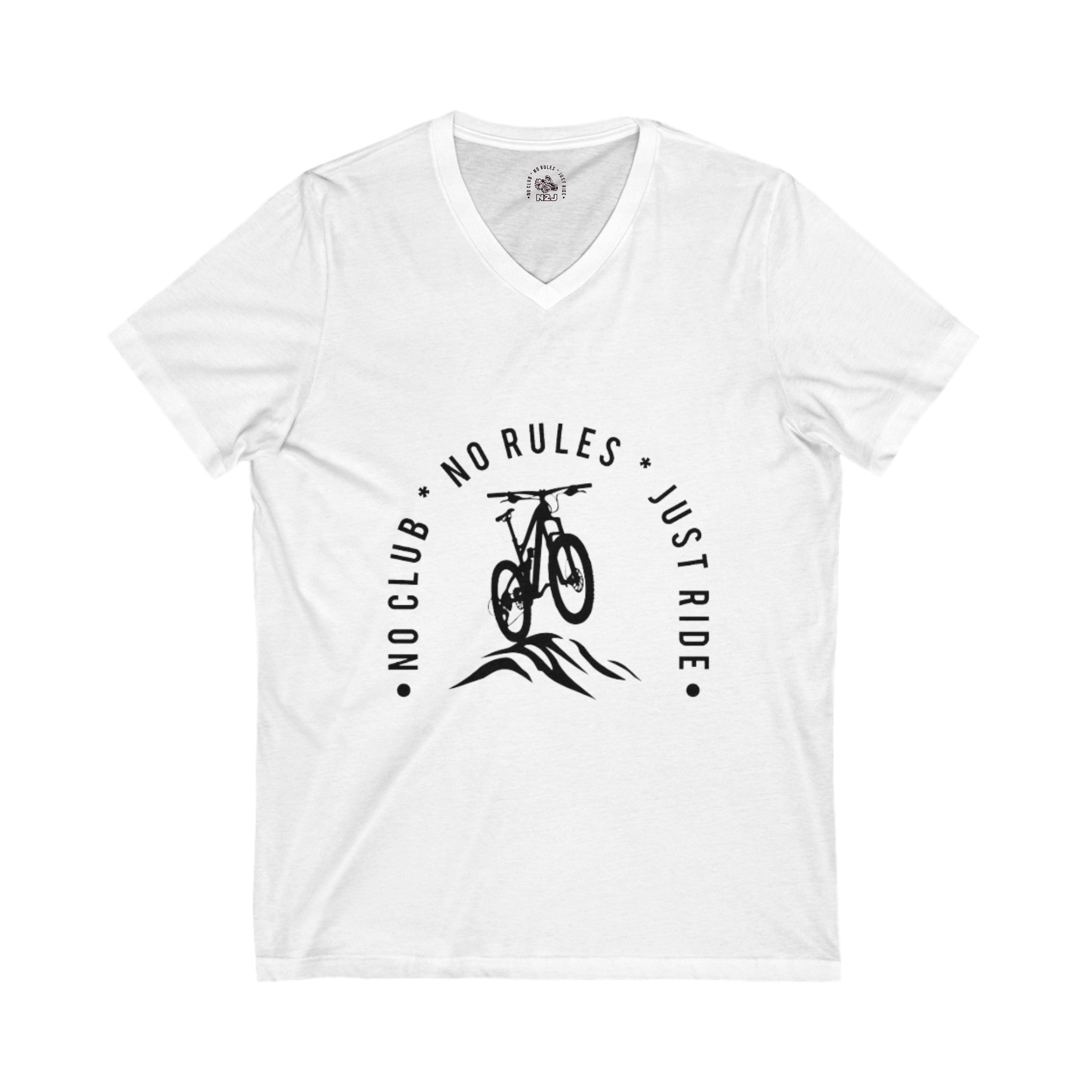 N2J Bicycle No Logo Unisex Jersey Short Sleeve V-Neck Tee