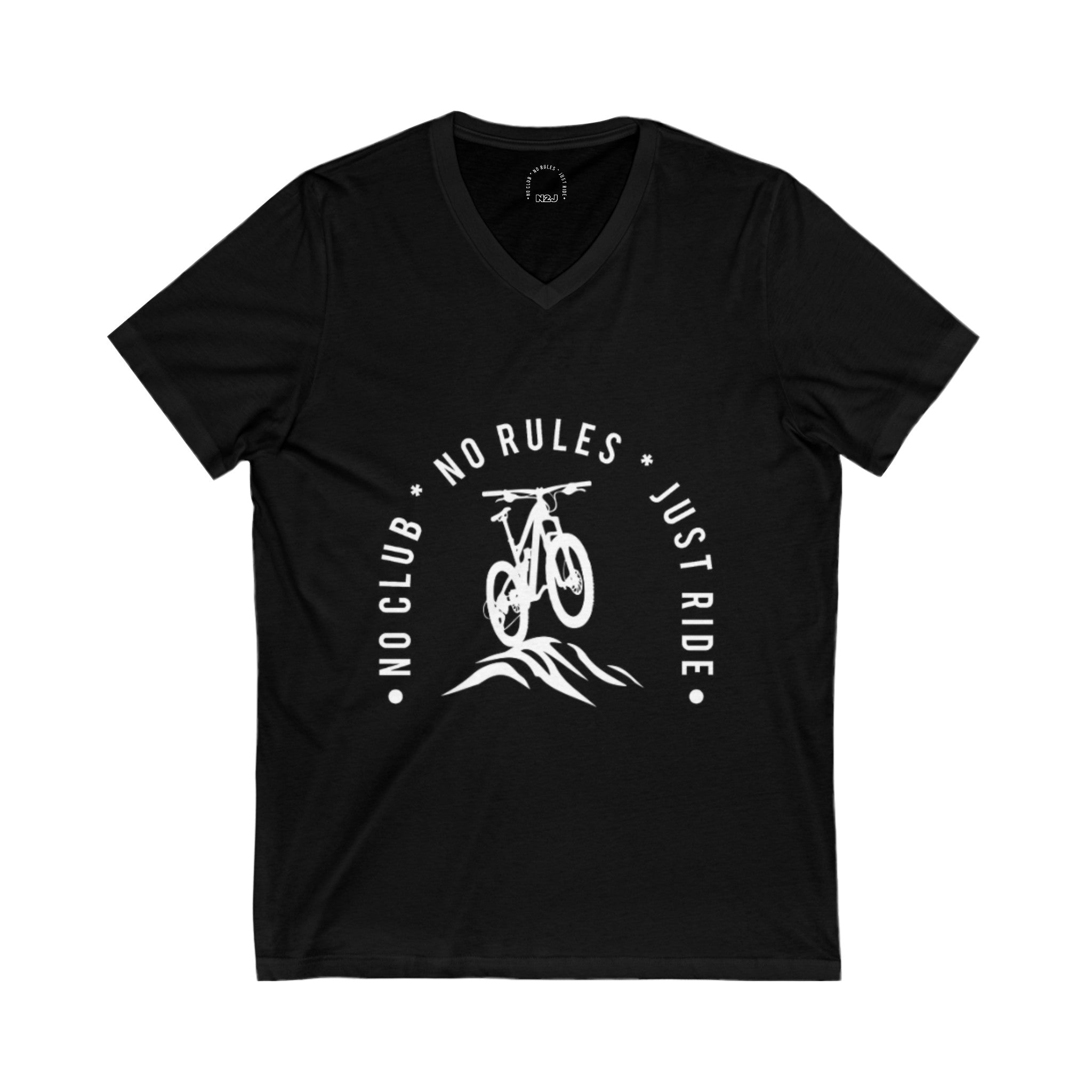 N2J Bicycle No Logo Unisex Jersey Short Sleeve V-Neck Tee