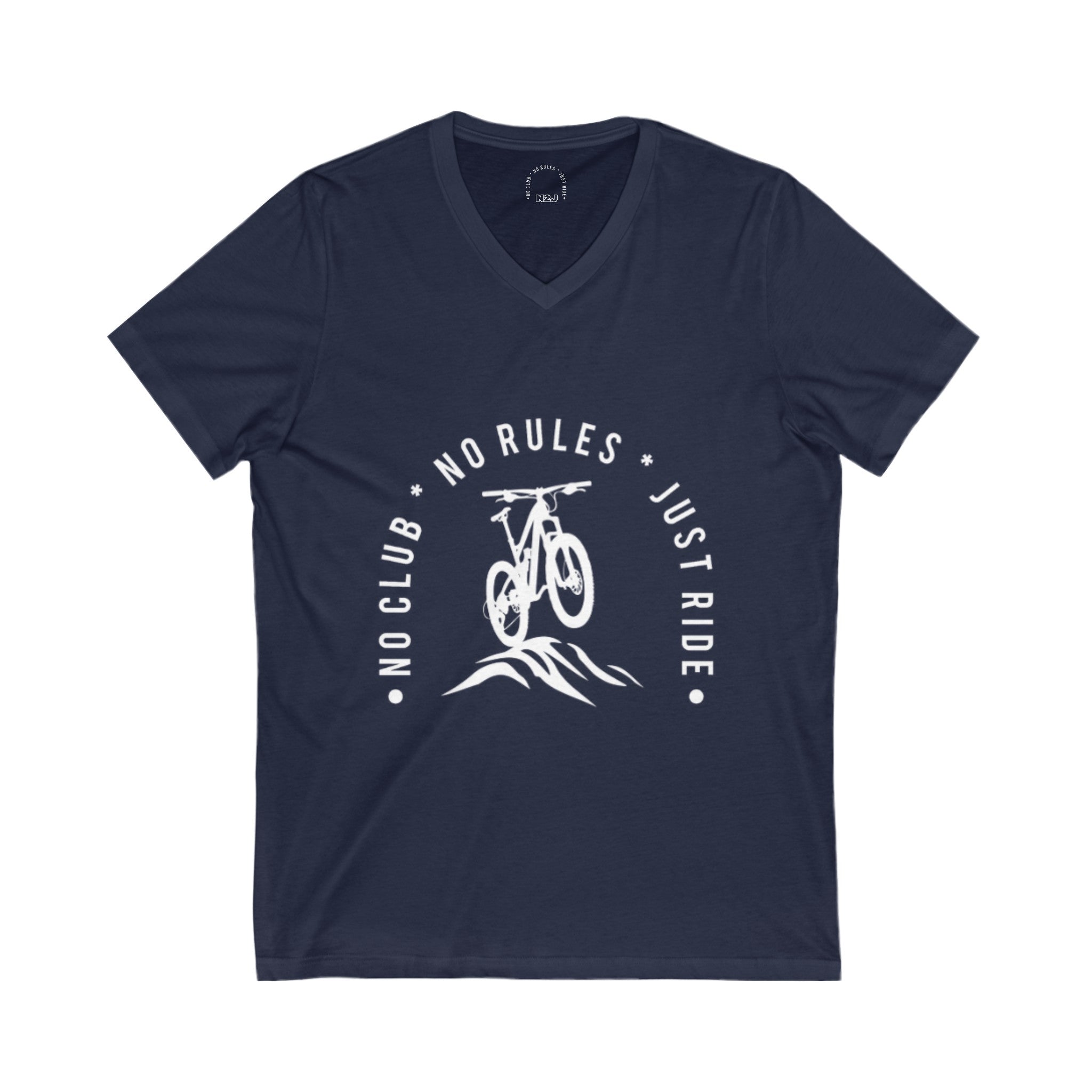 N2J Bicycle No Logo Unisex Jersey Short Sleeve V-Neck Tee