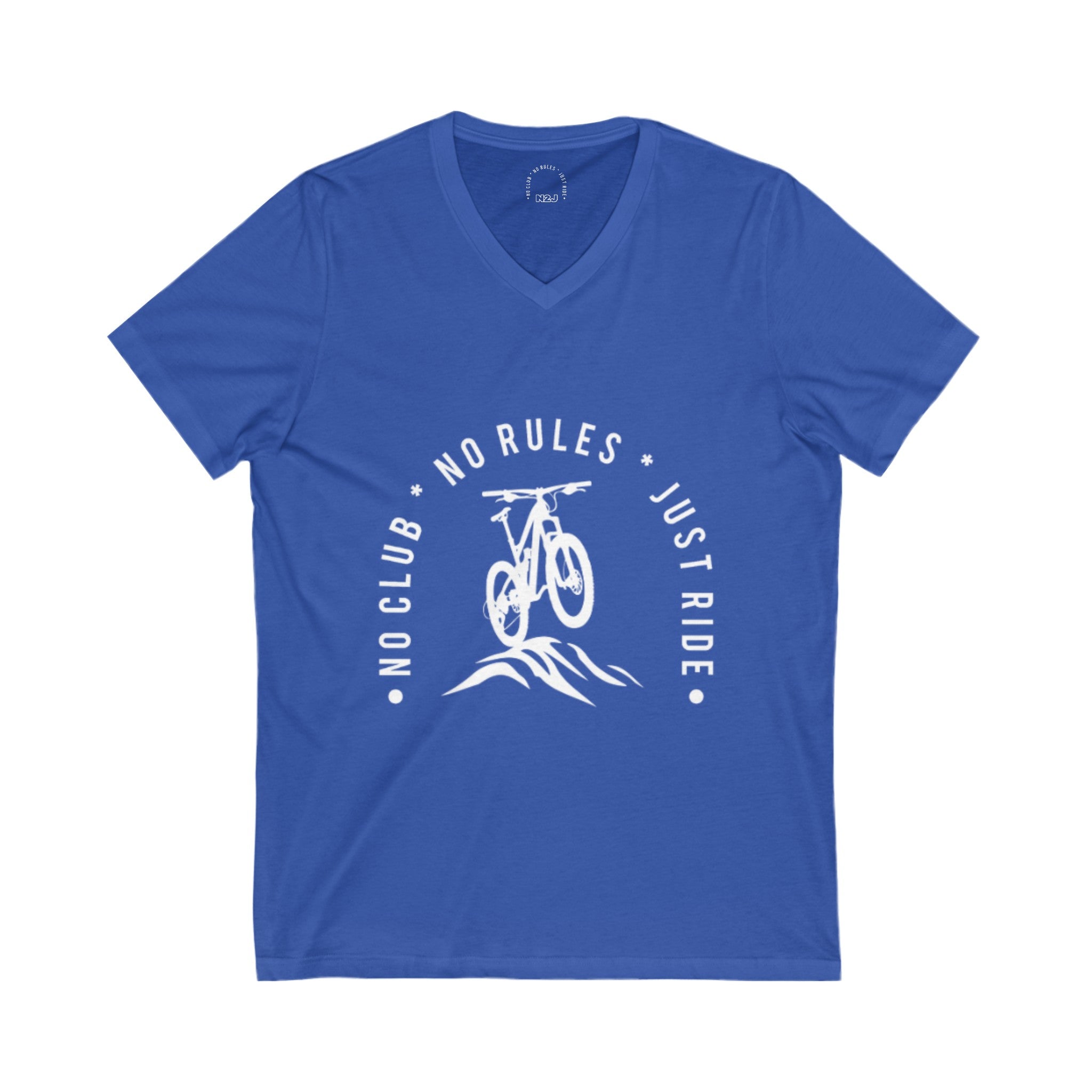 N2J Bicycle No Logo Unisex Jersey Short Sleeve V-Neck Tee