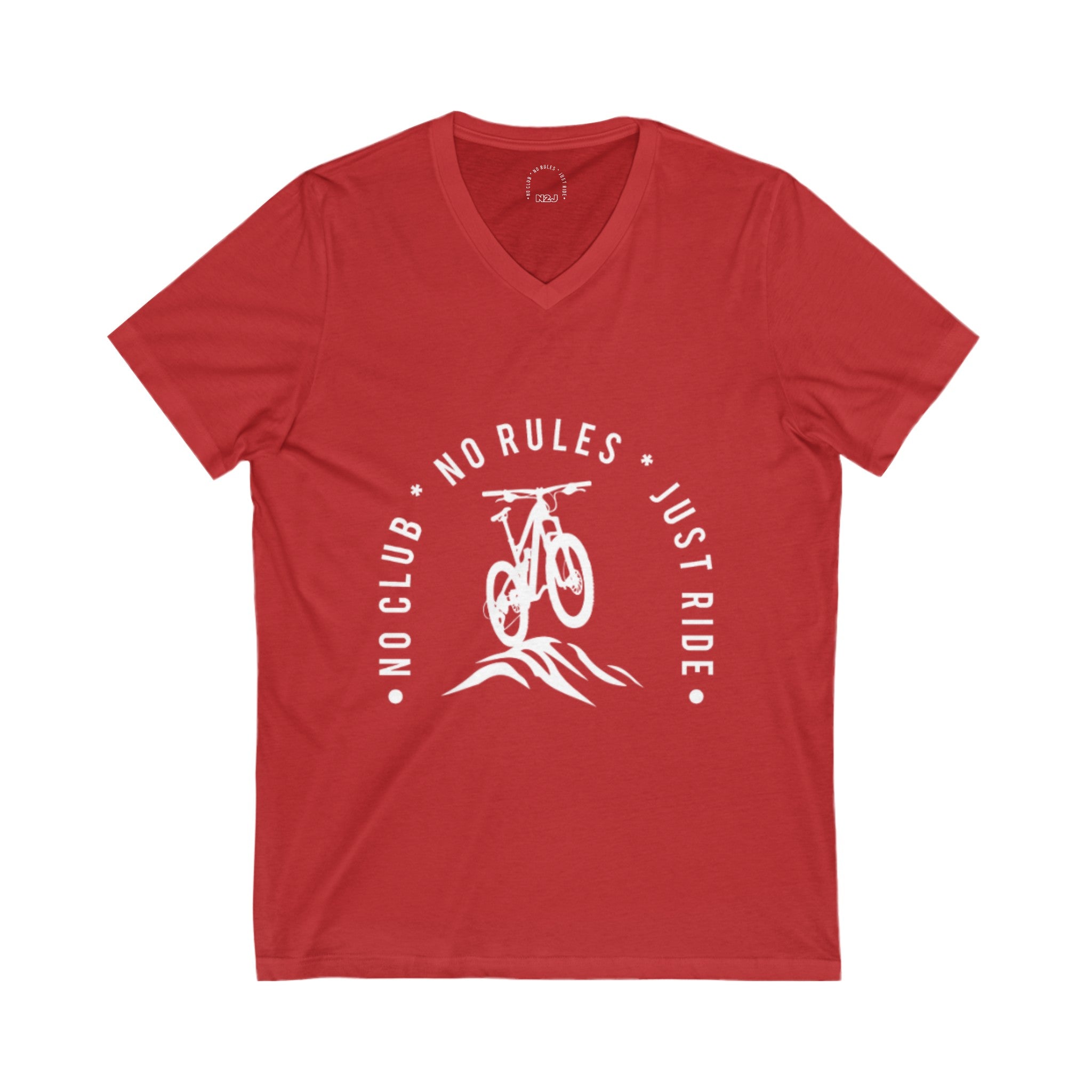 N2J Bicycle No Logo Unisex Jersey Short Sleeve V-Neck Tee
