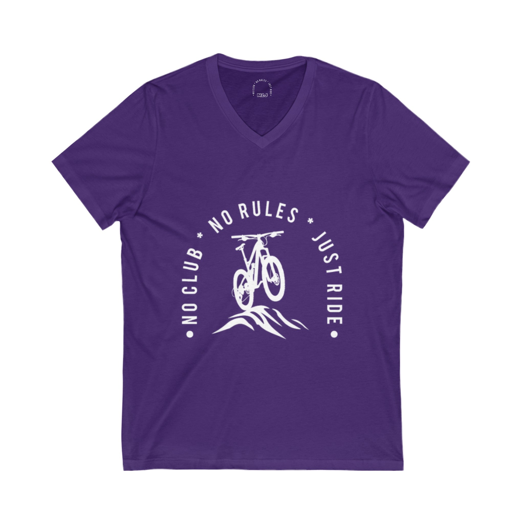 N2J Bicycle No Logo Unisex Jersey Short Sleeve V-Neck Tee