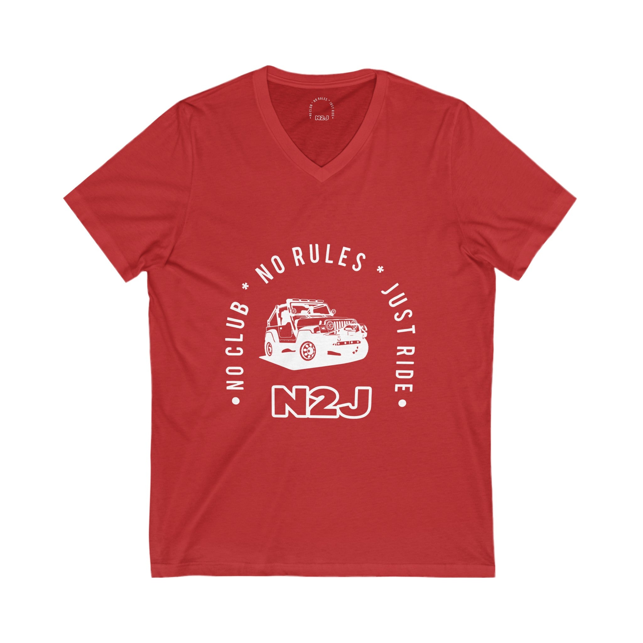 N2J Jeep Unisex Jersey Short Sleeve V-Neck Tee