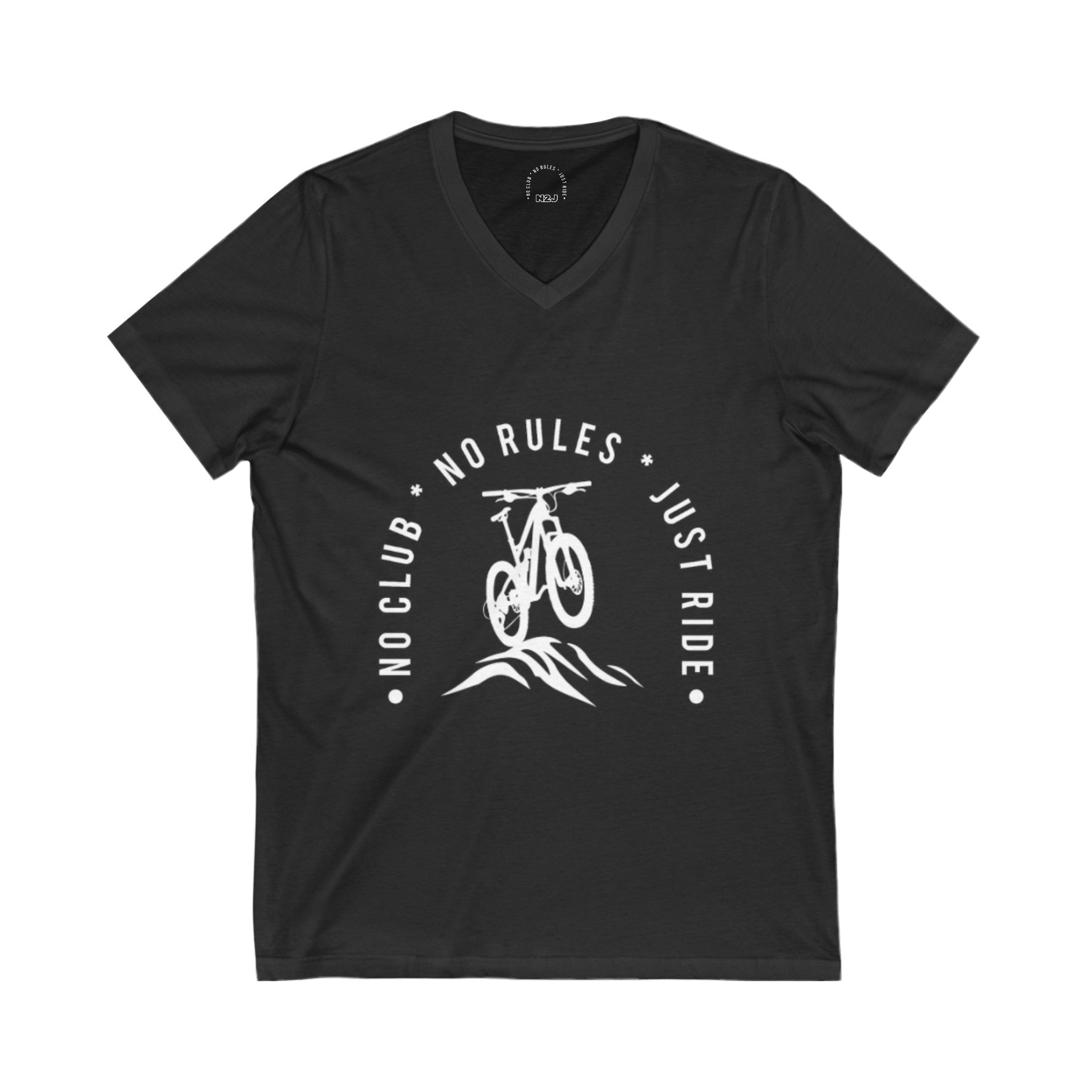 N2J Bicycle No Logo Unisex Jersey Short Sleeve V-Neck Tee