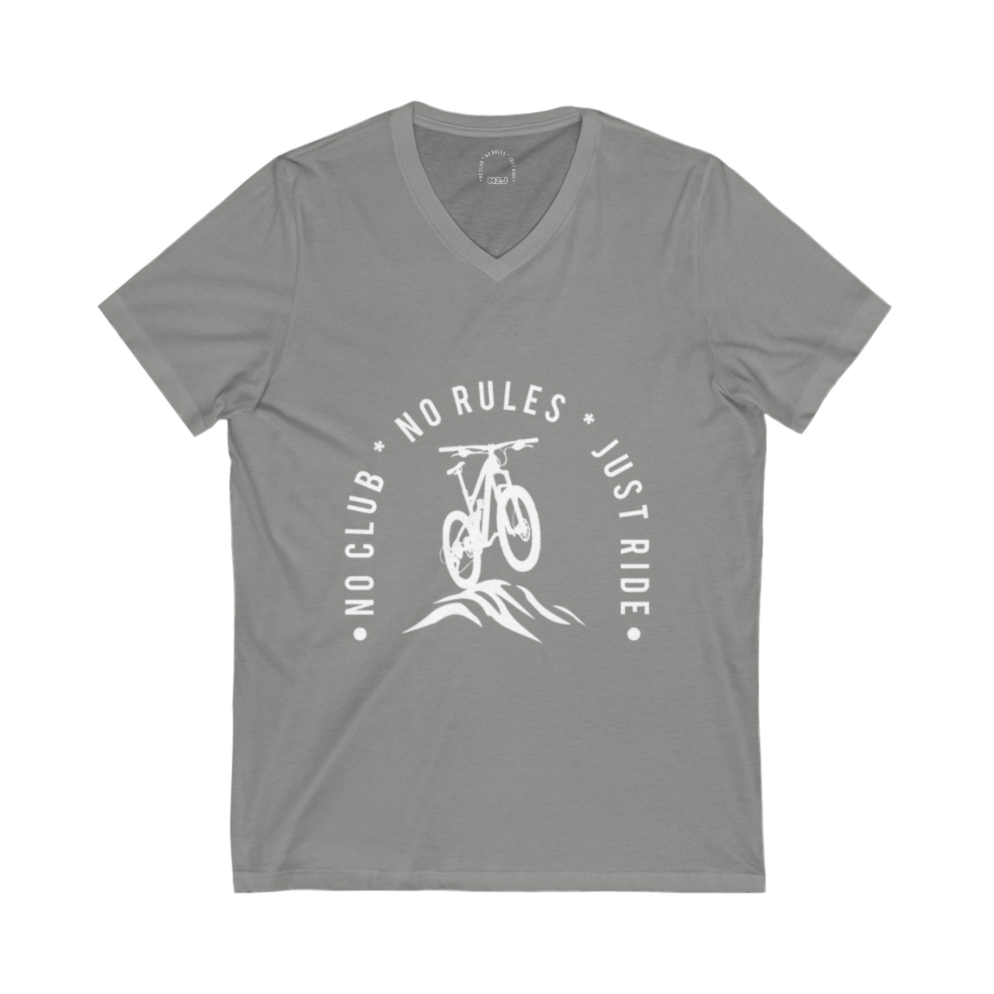 N2J Bicycle No Logo Unisex Jersey Short Sleeve V-Neck Tee