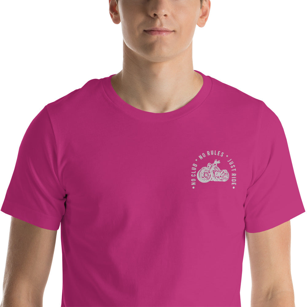 N2J 2 Wheels No Logo Embroidery Unisex T-shirt