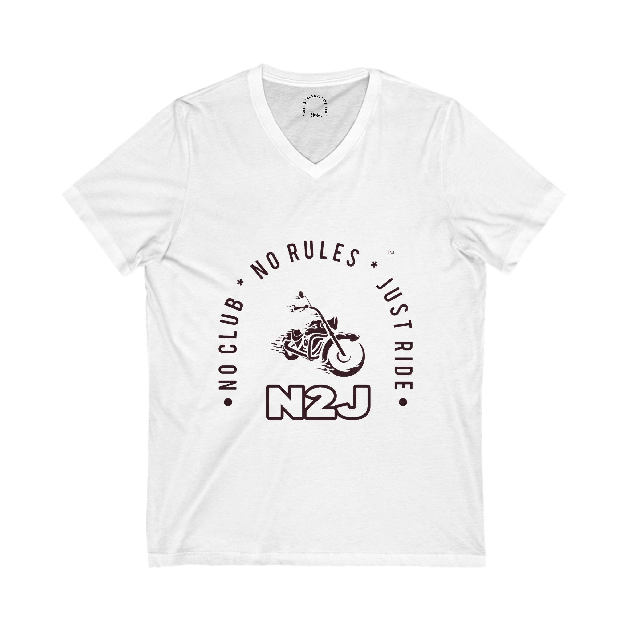 N2J Hot 2 Wheels Unisex Jersey Short Sleeve V-Neck Tee