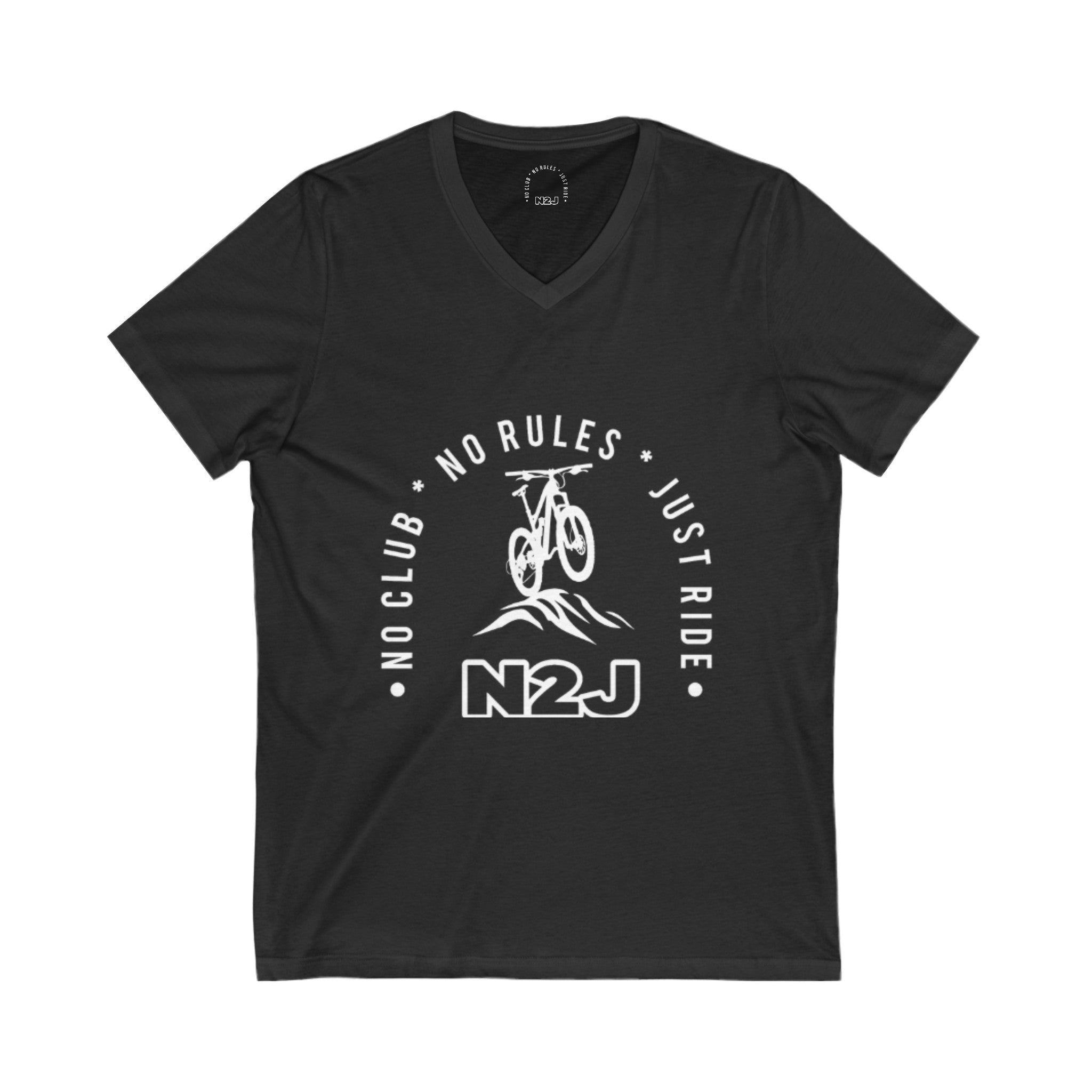 N2J Bicycle Unisex Jersey Short Sleeve V-Neck Tee