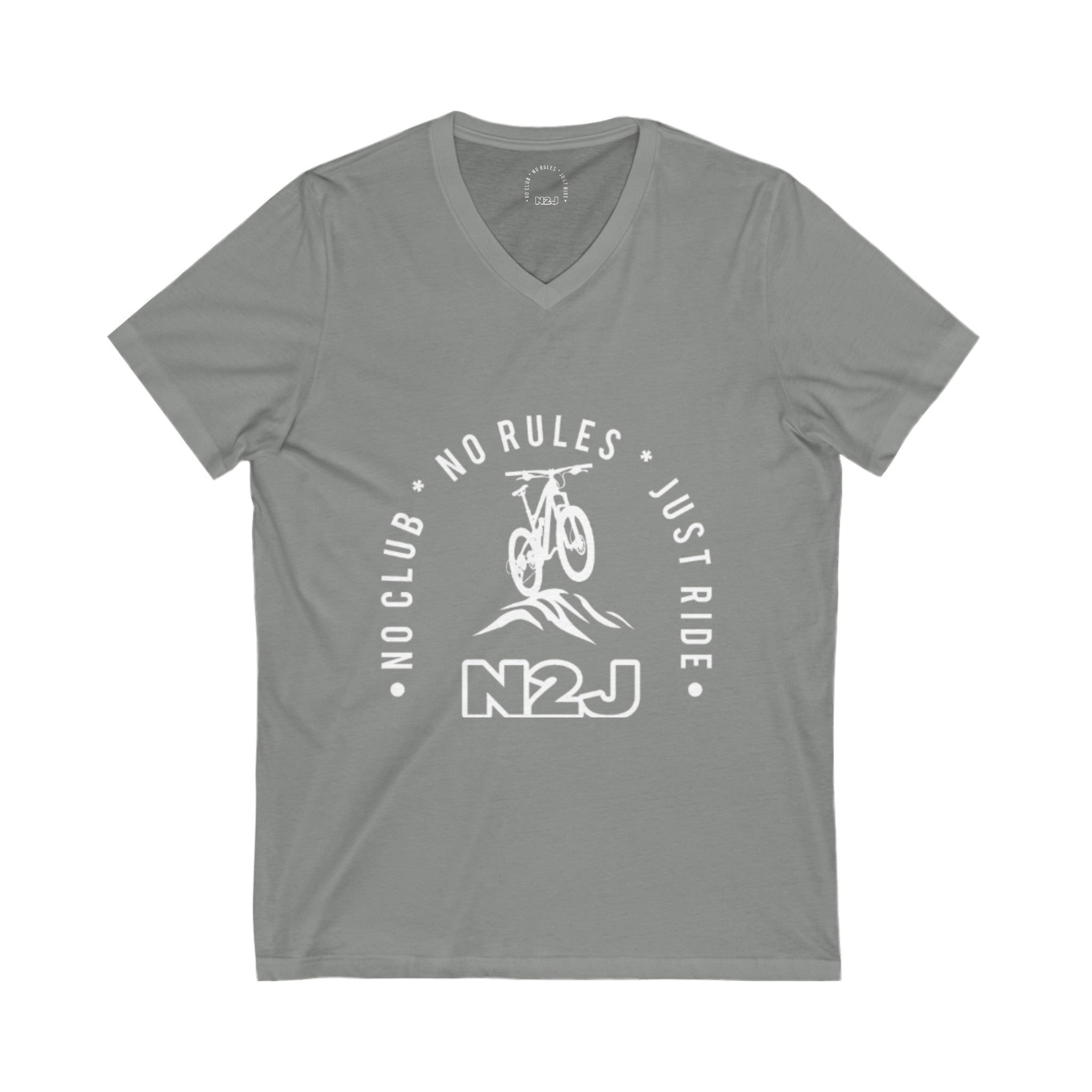 N2J Bicycle Unisex Jersey Short Sleeve V-Neck Tee