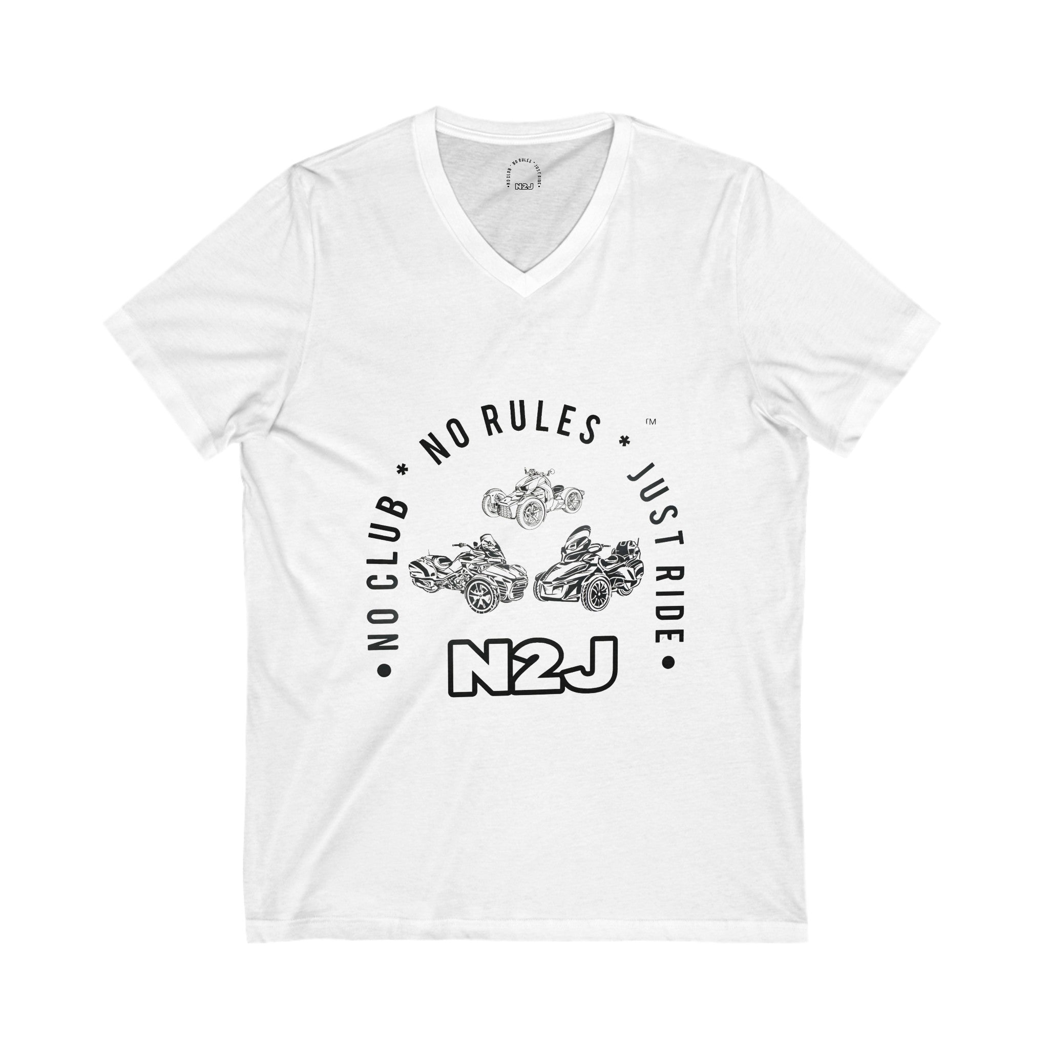 N2J 3 Bikes Unisex Jersey Short Sleeve V-Neck Tee