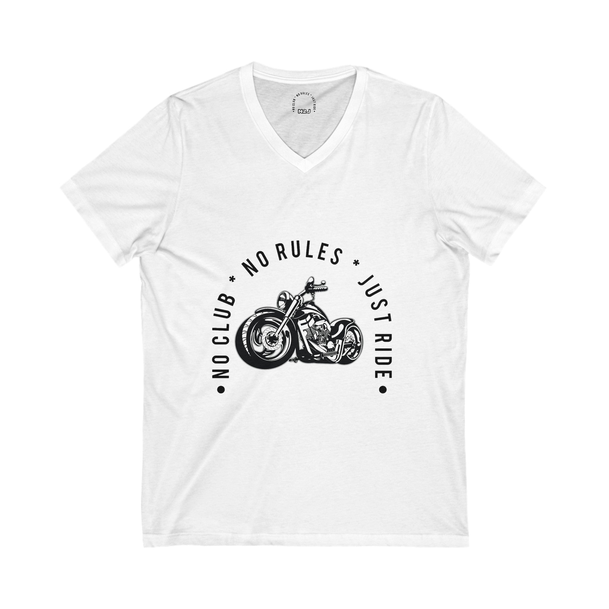 N2J 2 Wheels No logo Unisex Jersey Short Sleeve V-Neck Tee