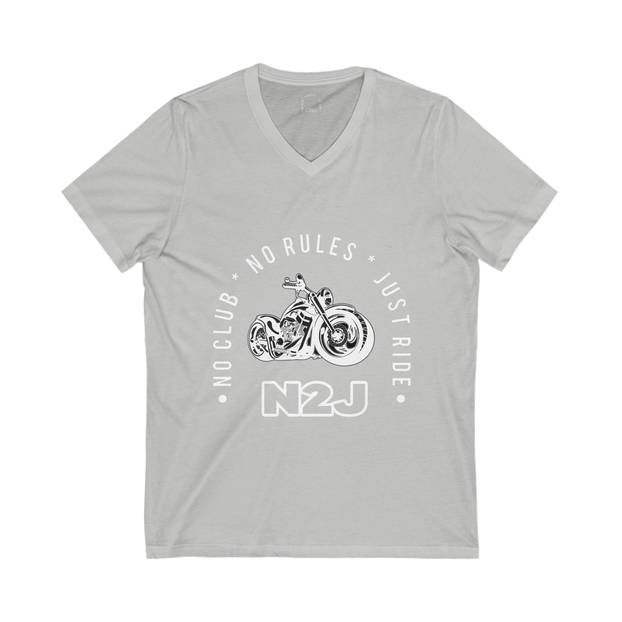 N2J 2 Wheels Unisex Jersey Short Sleeve V-Neck Tee