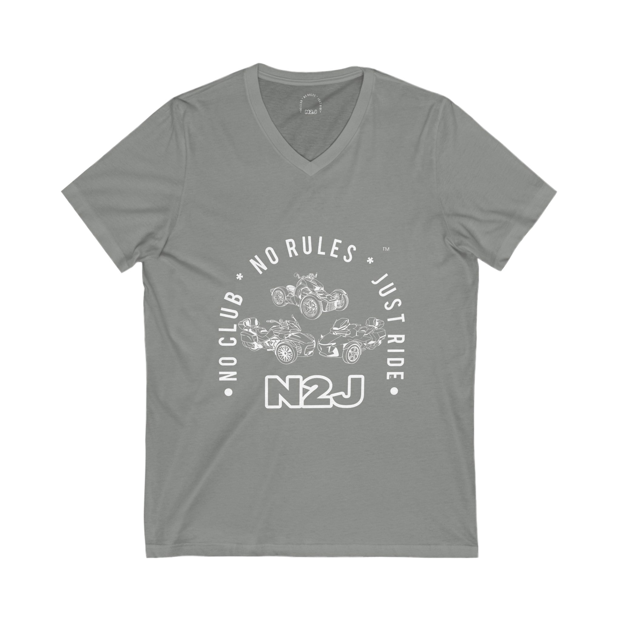 N2J 3 Wheels Newer Unisex Jersey Short Sleeve V-Neck Tee