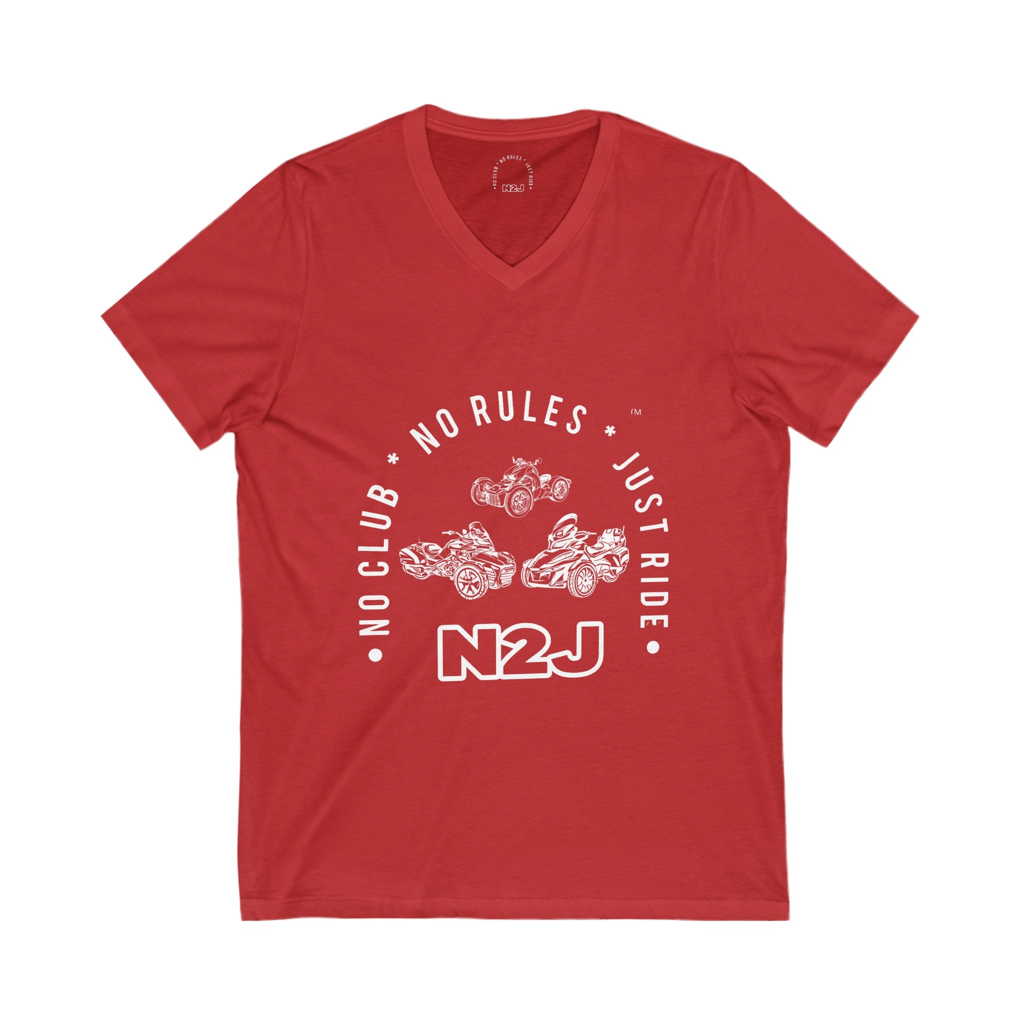 N2J 3 Bikes Unisex Jersey Short Sleeve V-Neck Tee