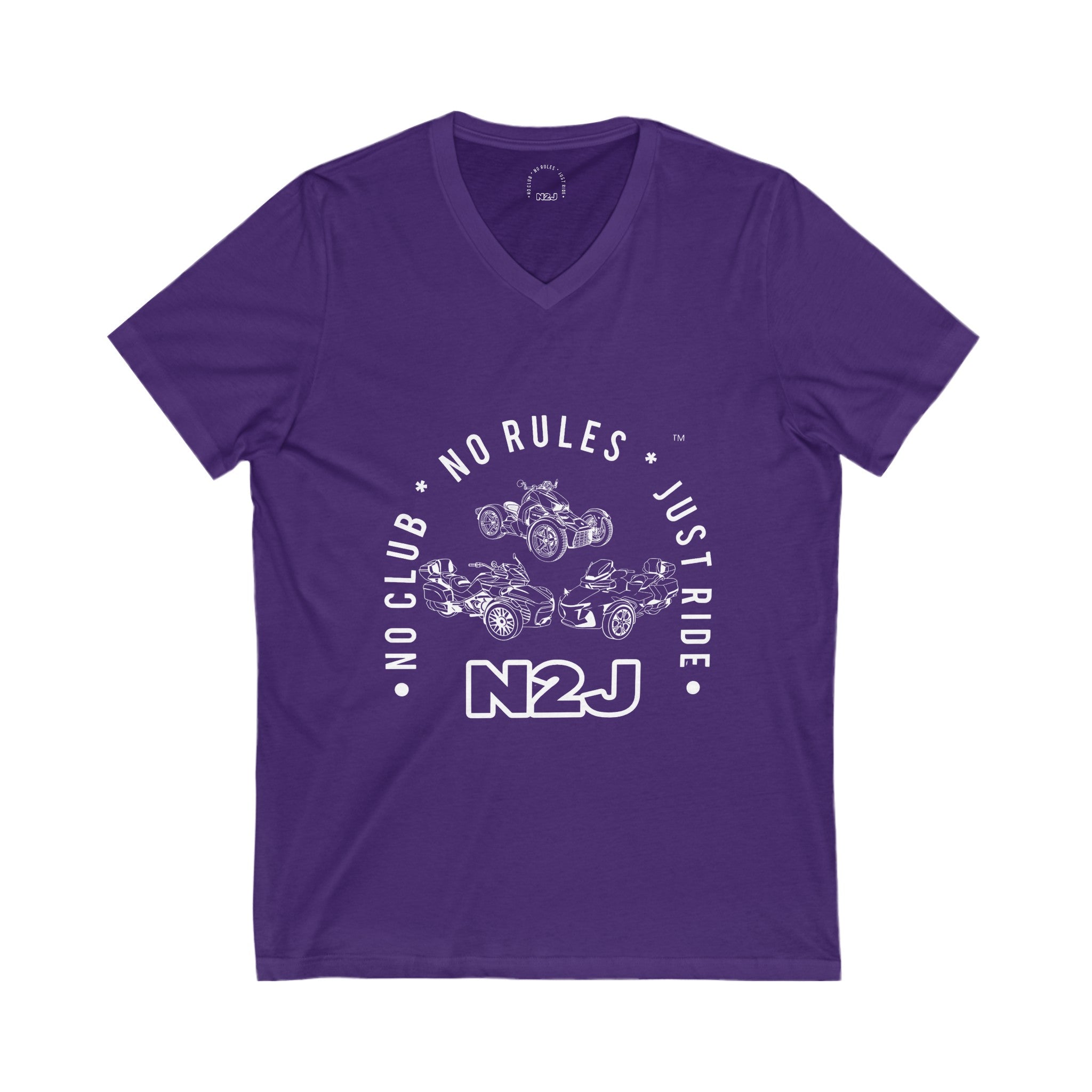 N2J 3 Wheels Newer Unisex Jersey Short Sleeve V-Neck Tee