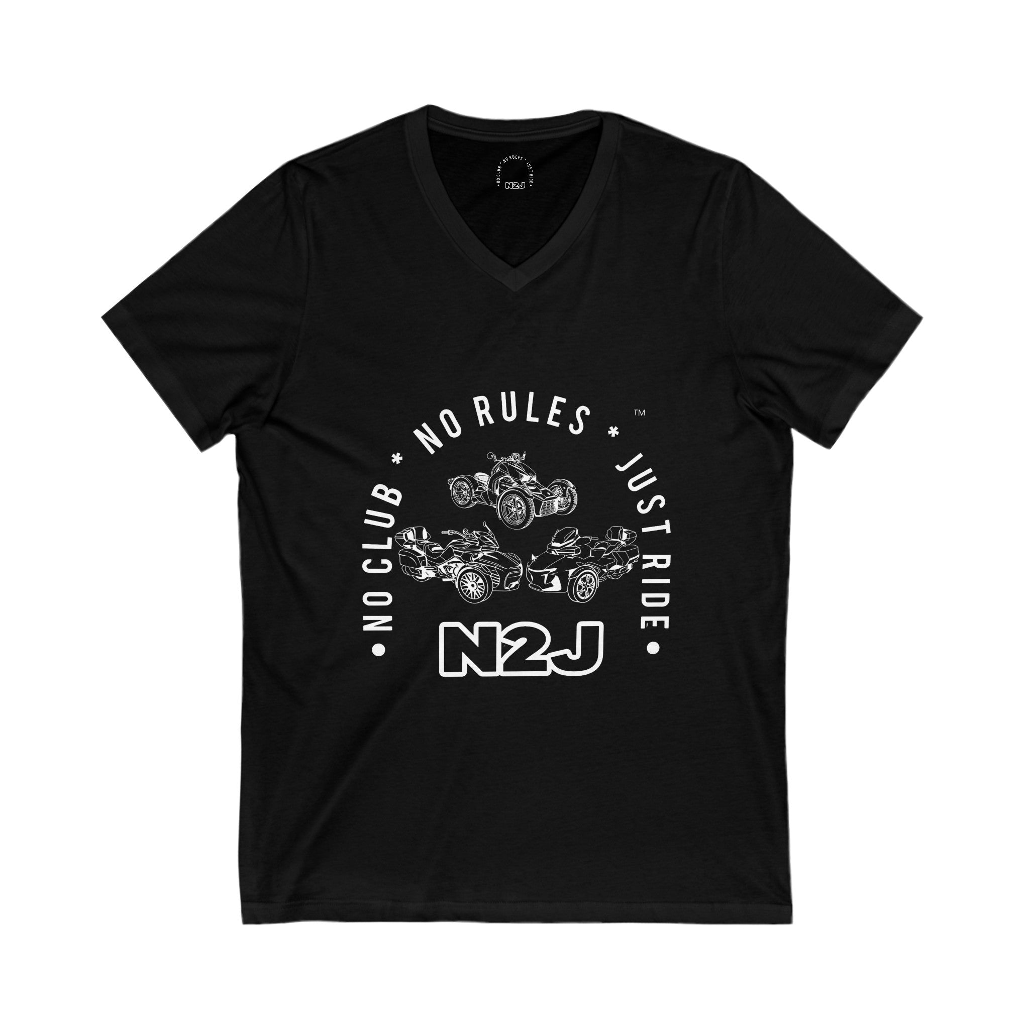 N2J 3 Wheels Newer Unisex Jersey Short Sleeve V-Neck Tee