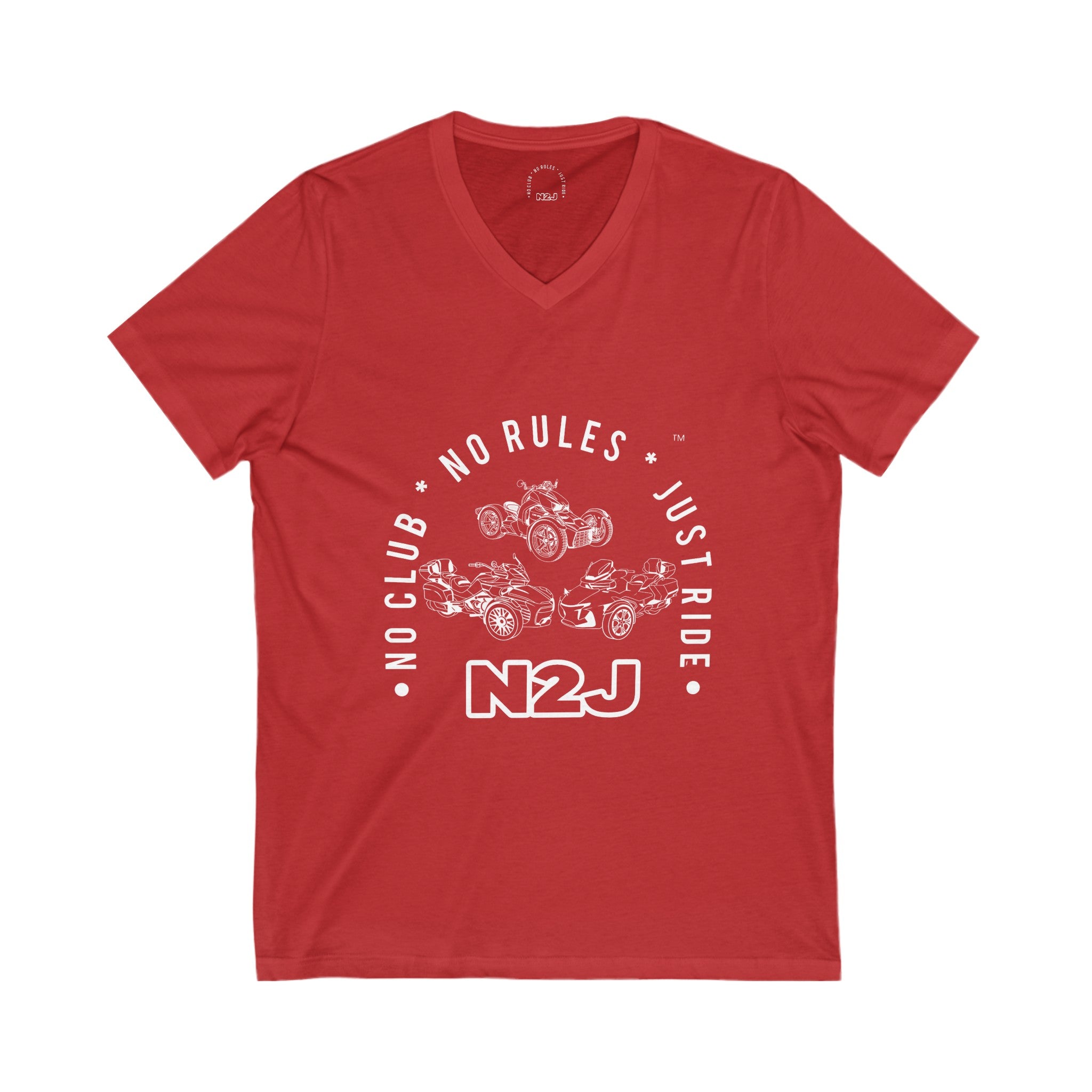 N2J 3 Wheels Newer Unisex Jersey Short Sleeve V-Neck Tee