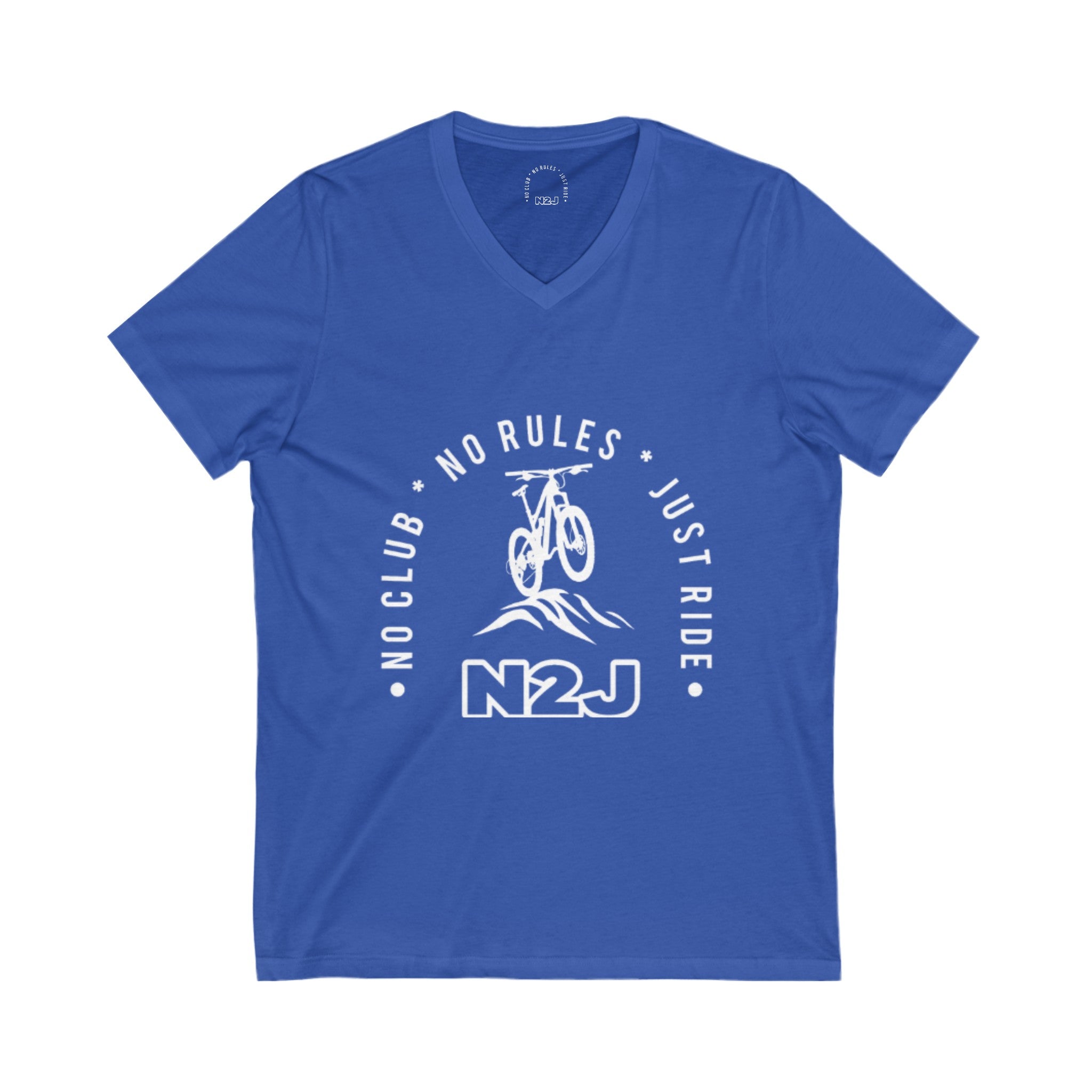 N2J Bicycle Unisex Jersey Short Sleeve V-Neck Tee