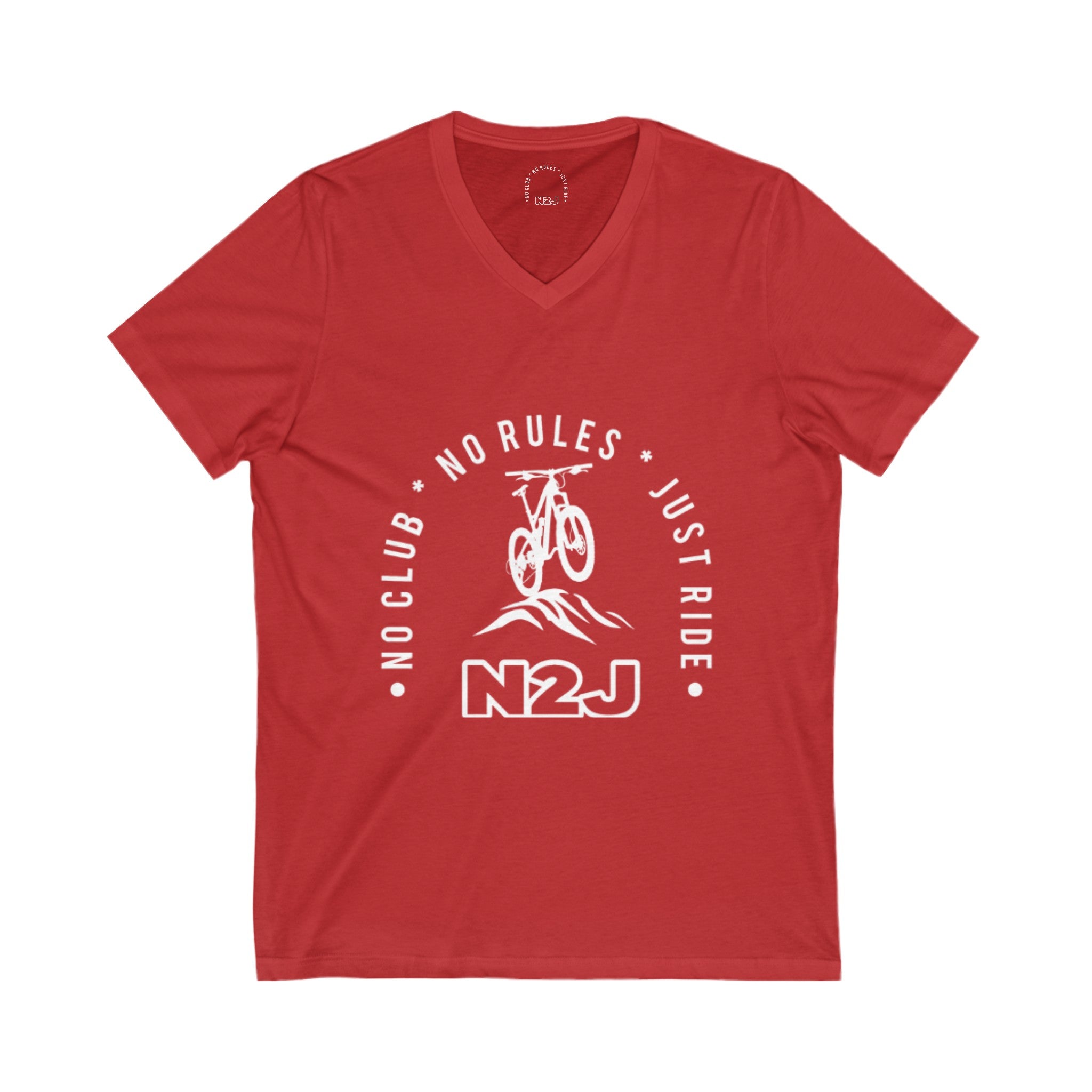 N2J Bicycle Unisex Jersey Short Sleeve V-Neck Tee