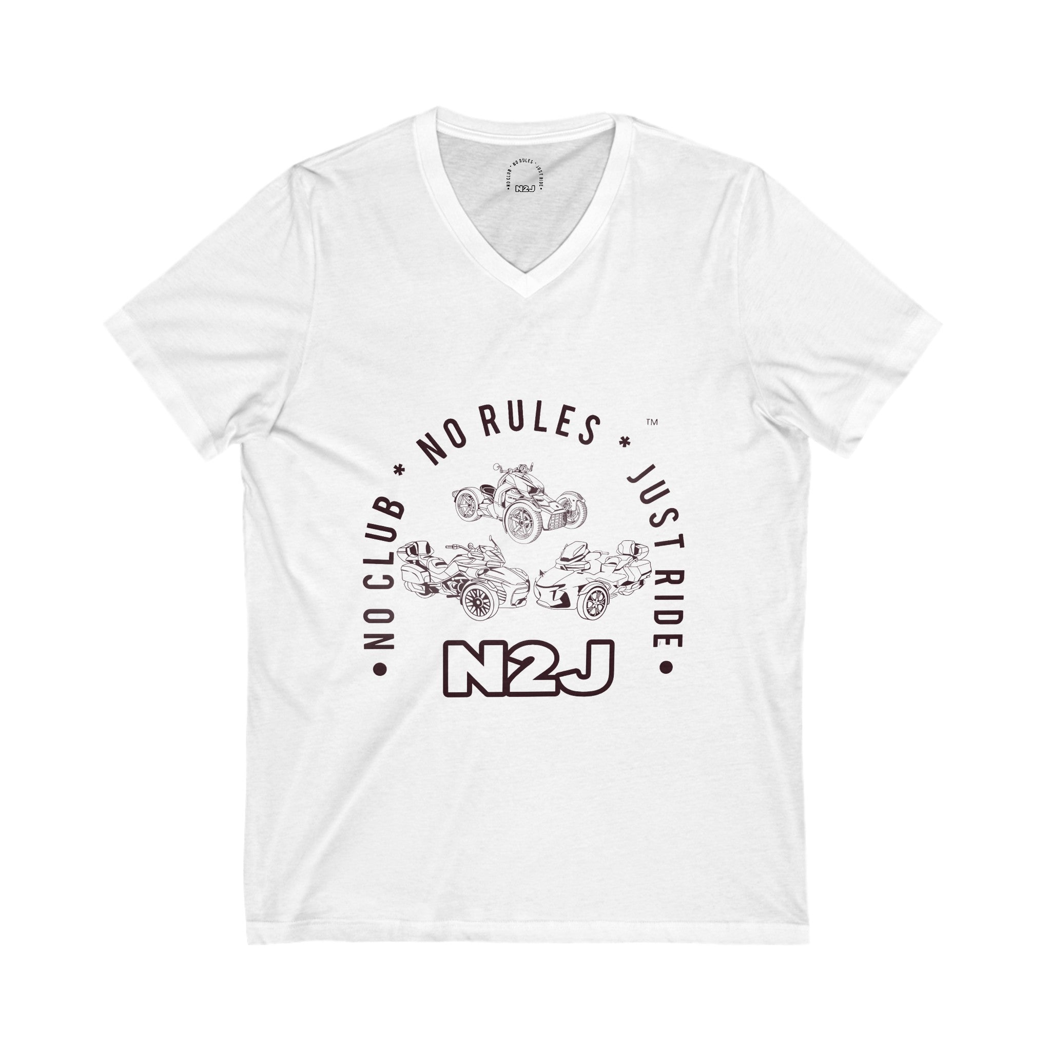 N2J 3 Wheels Newer Unisex Jersey Short Sleeve V-Neck Tee