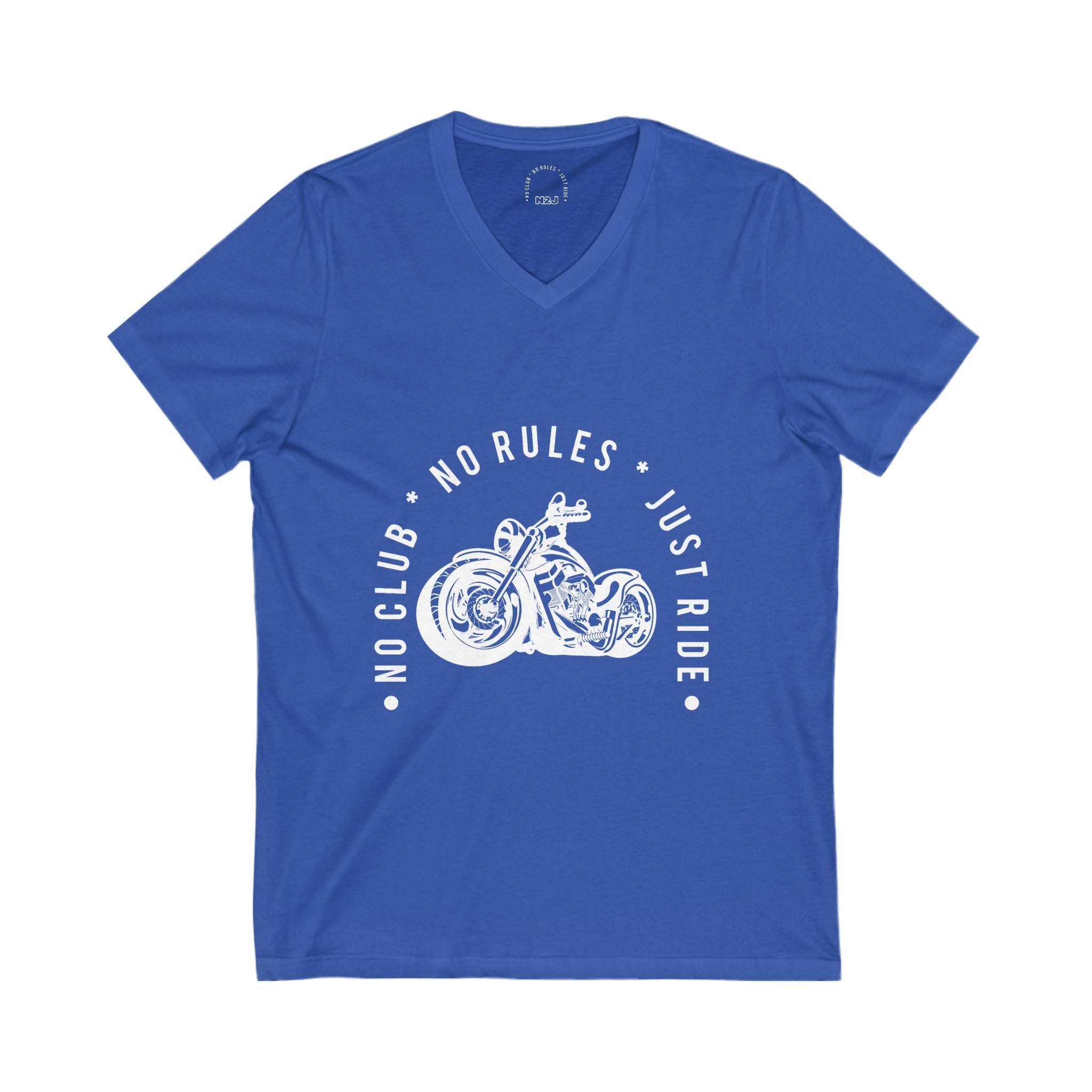 N2J 2 Wheels No logo Unisex Jersey Short Sleeve V-Neck Tee