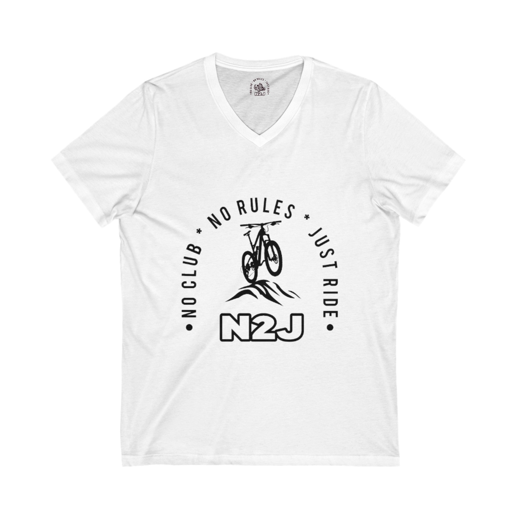 N2J Bicycle Unisex Jersey Short Sleeve V-Neck Tee