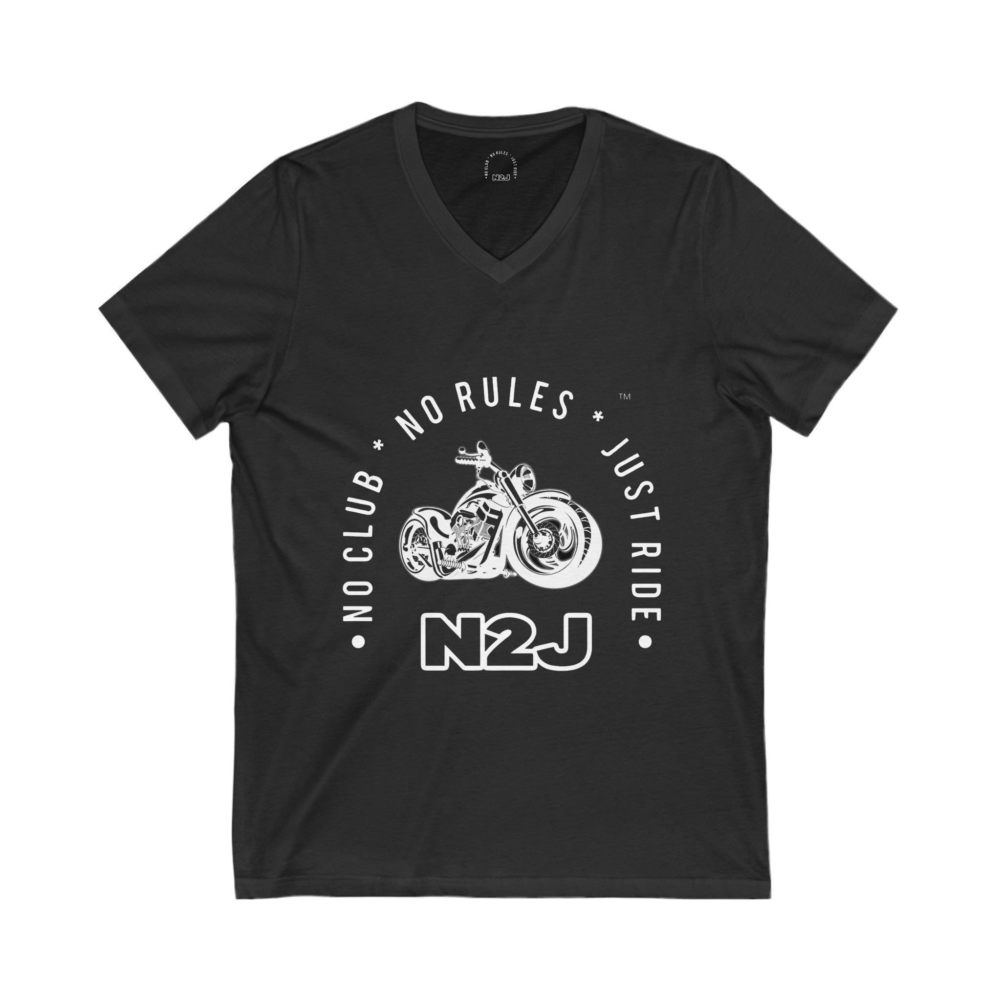 N2J 2 Wheels Unisex Jersey Short Sleeve V-Neck Tee