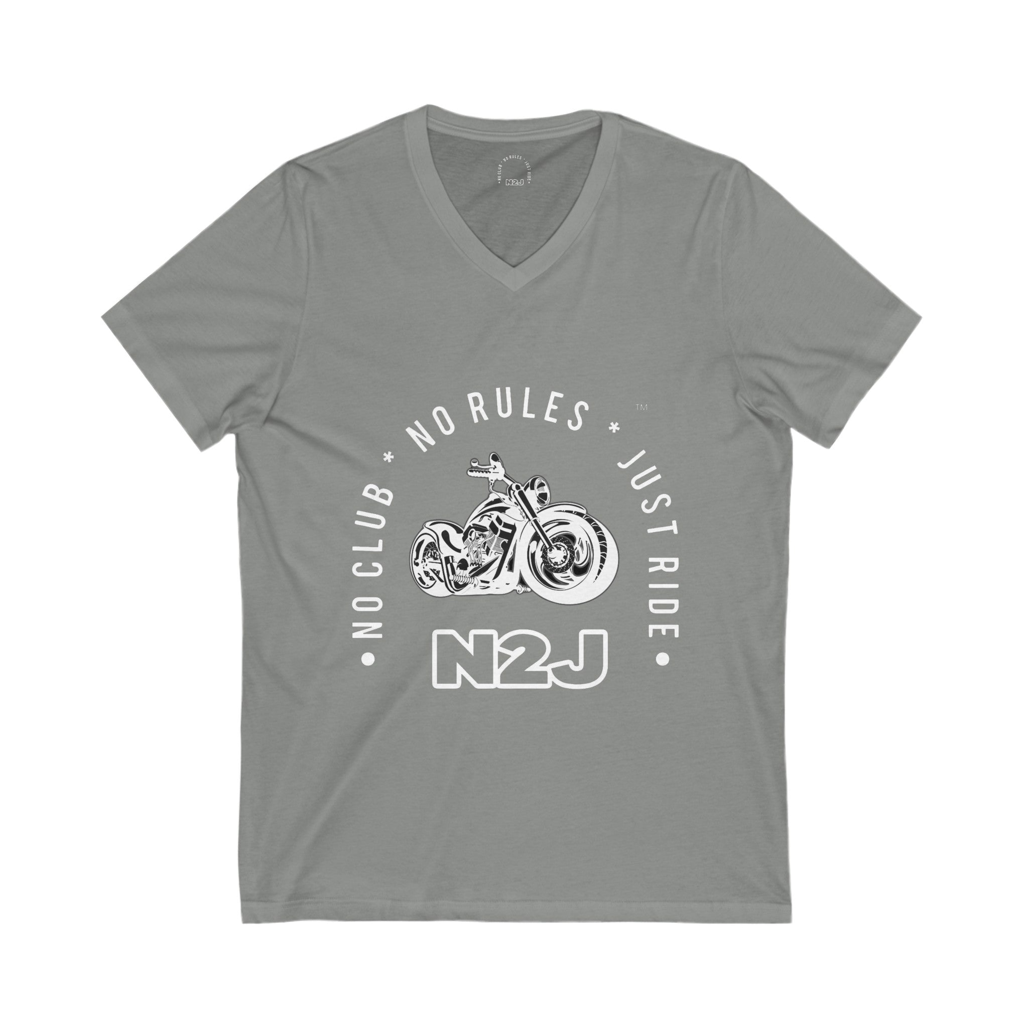 N2J 2 Wheels Unisex Jersey Short Sleeve V-Neck Tee