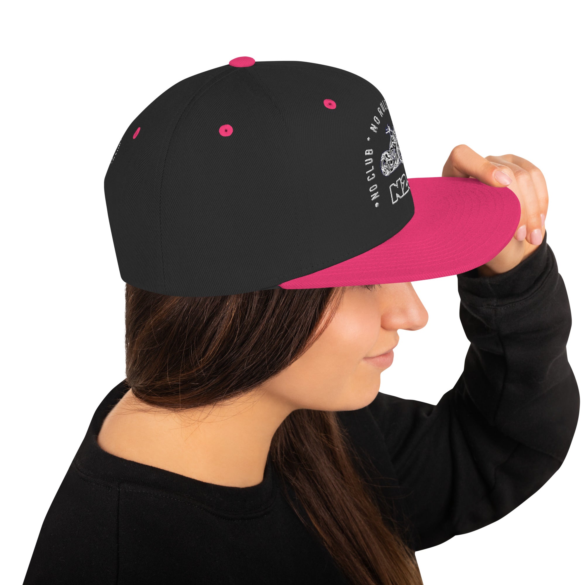 neon pink snapback baseball embroidered cap right side