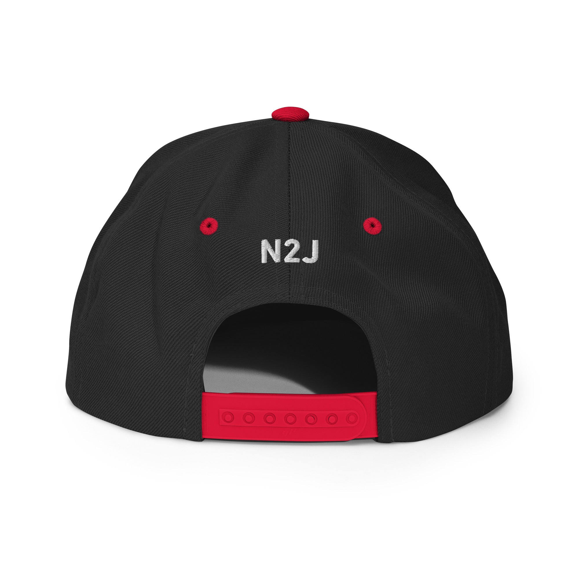 snapback embroidered black/red baseball cap back side