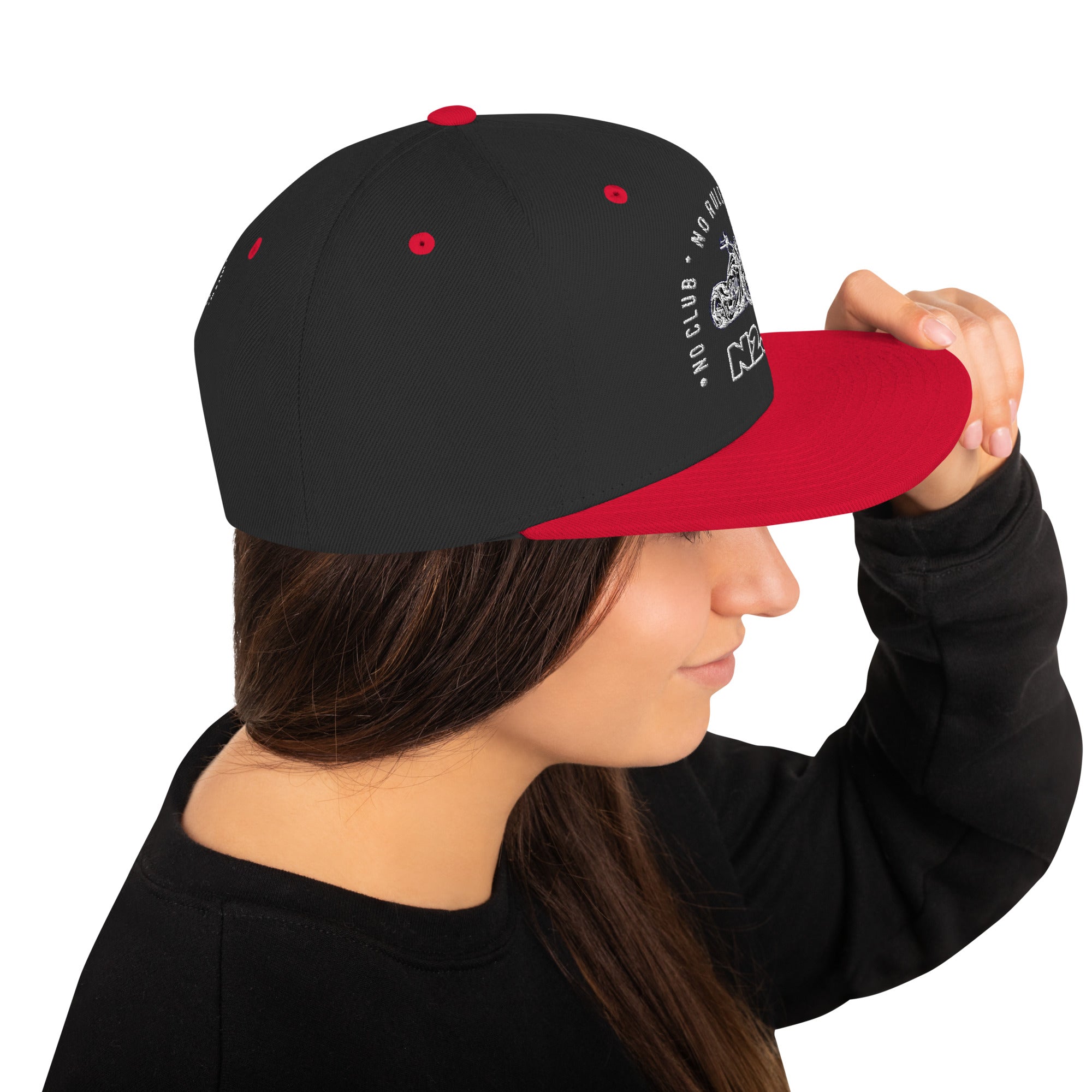 red black snapback baseball embroidered cap right side