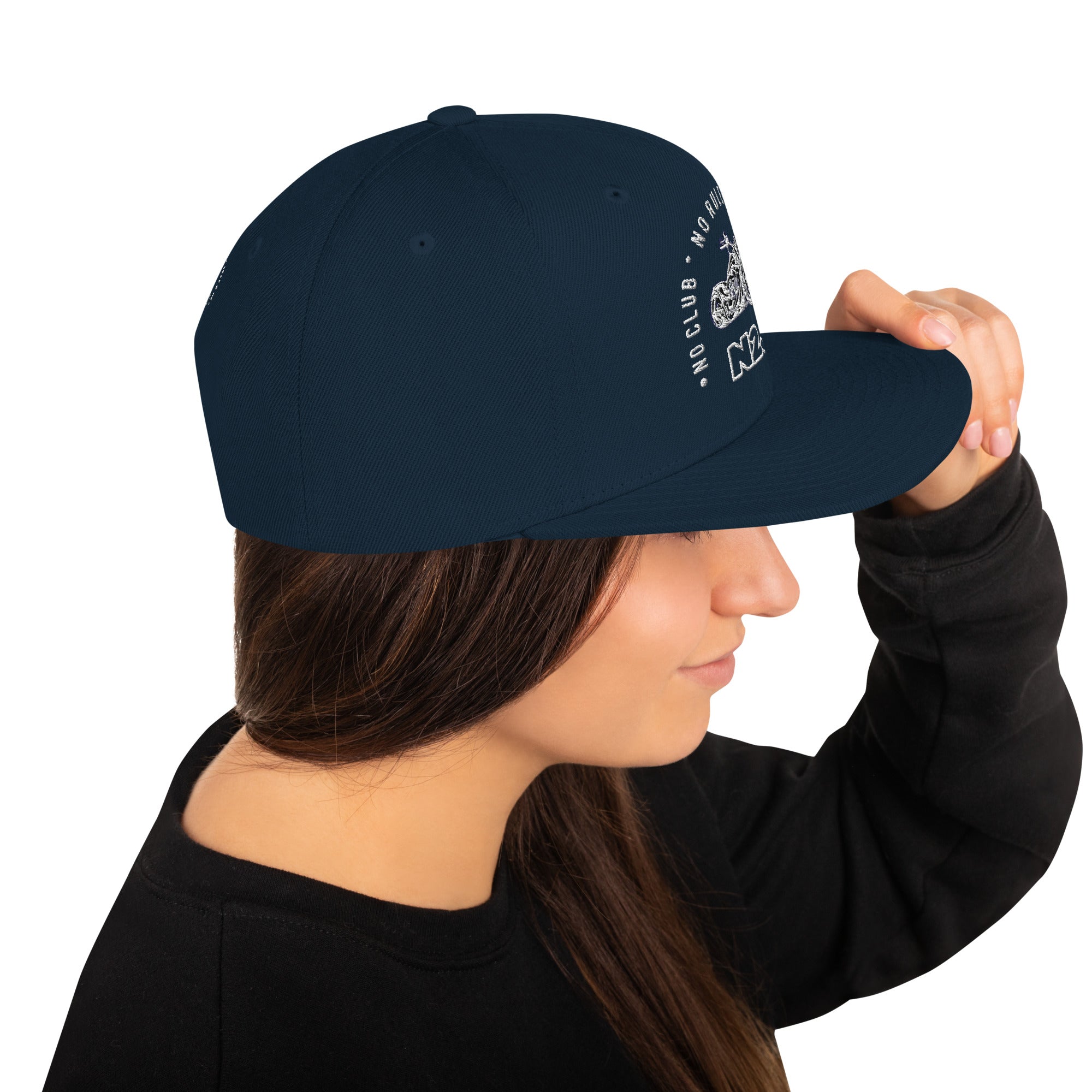 dark navy snapback baseball embroidered cap right side