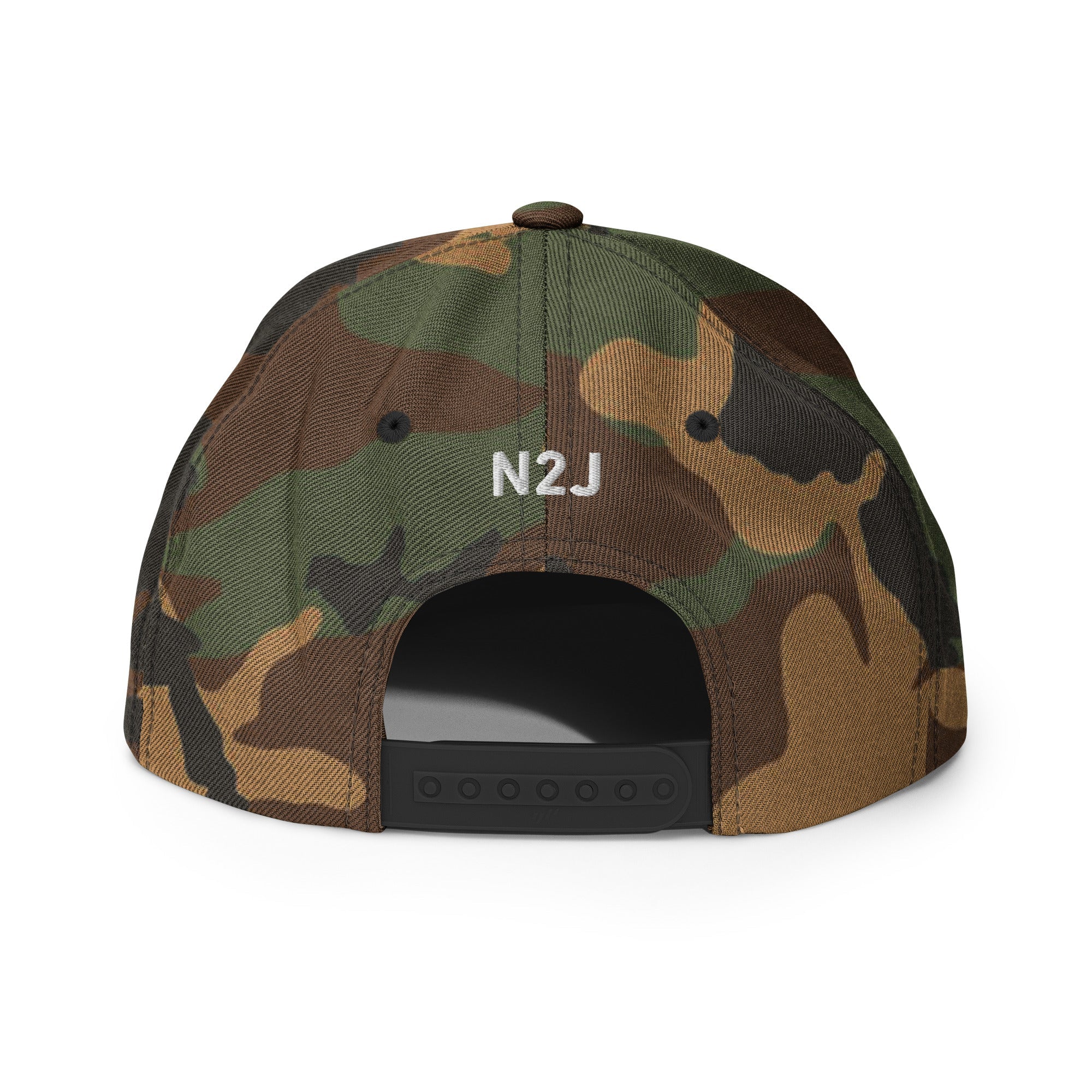 green camo snapback baseball embroidered cap back side