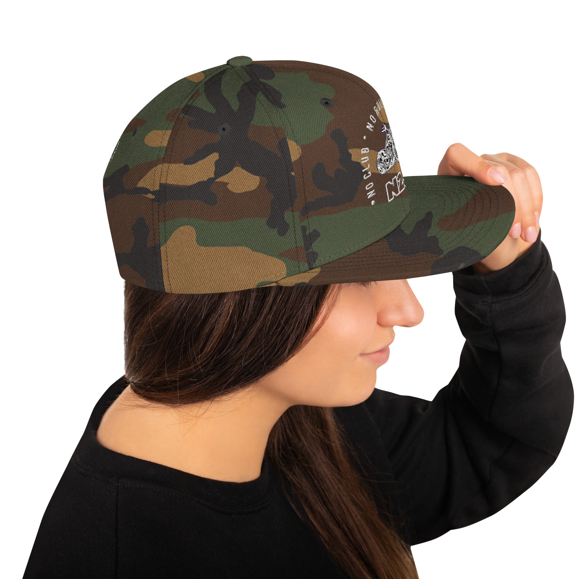 green camo snapback baseball embroidered cap right side