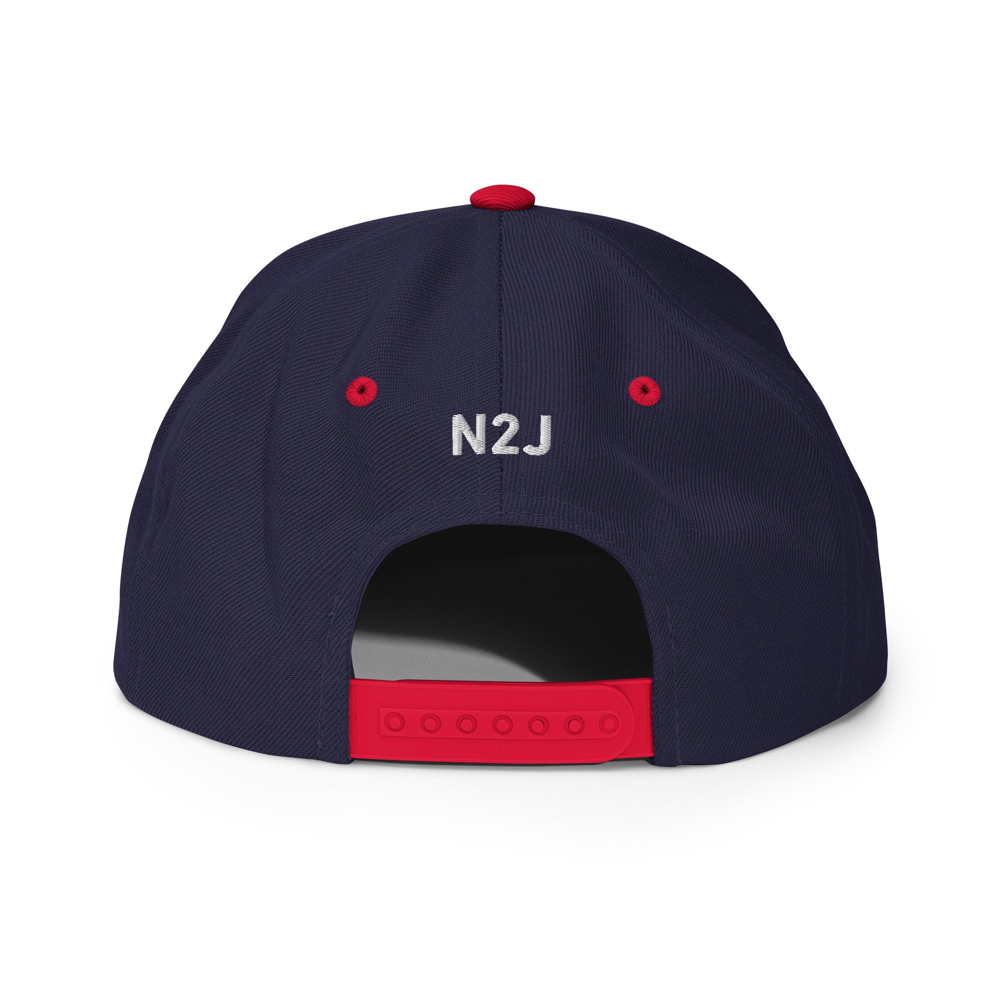 snapback red blue baseball embroidered snapback cap back side