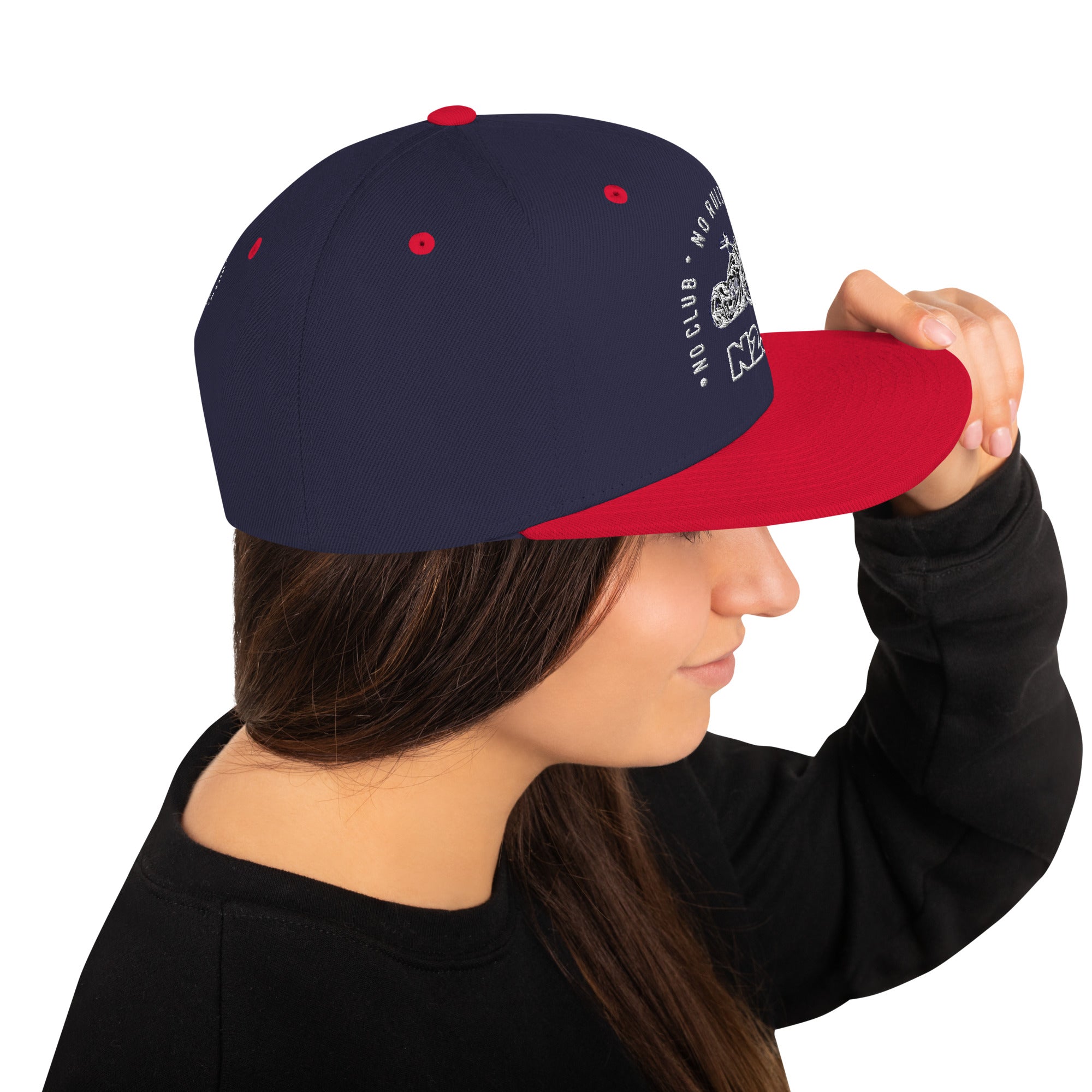 blue red snapback baseball embroidered cap right side