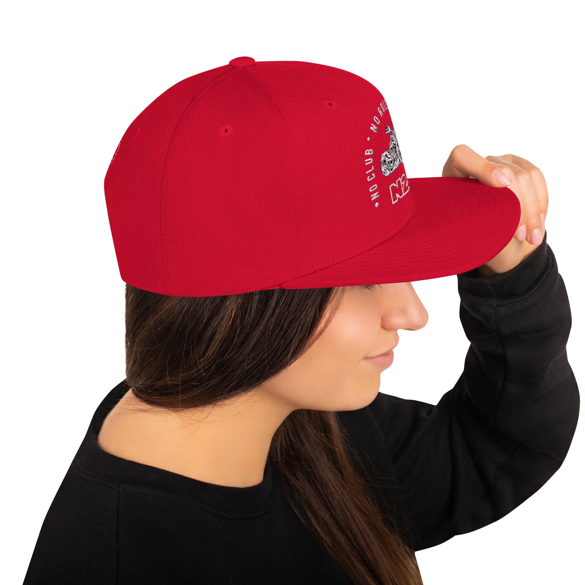 red snapback baseball embroidered cap right side