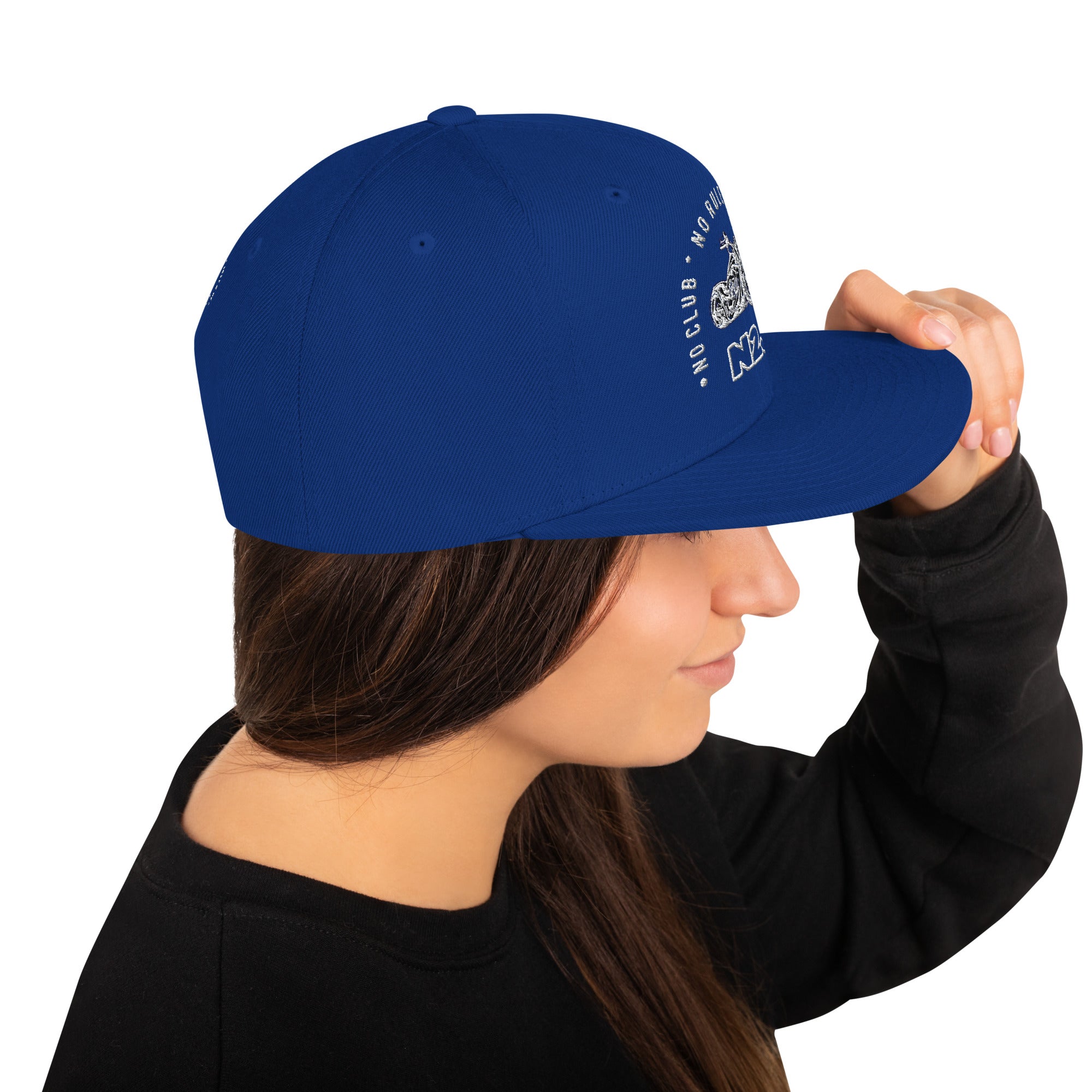 royal blue snapback baseball embroidered cap right side