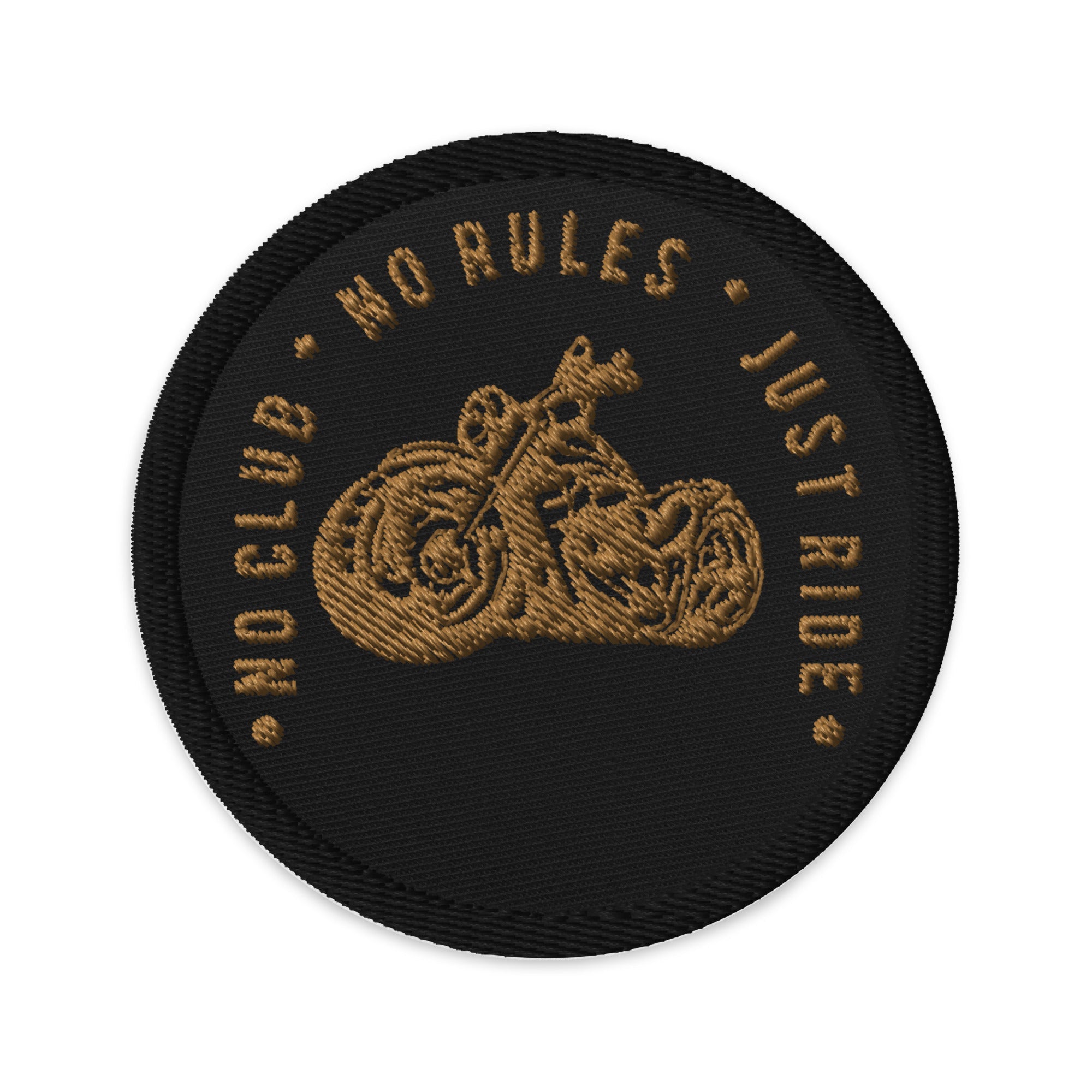 black tan embroidered patch