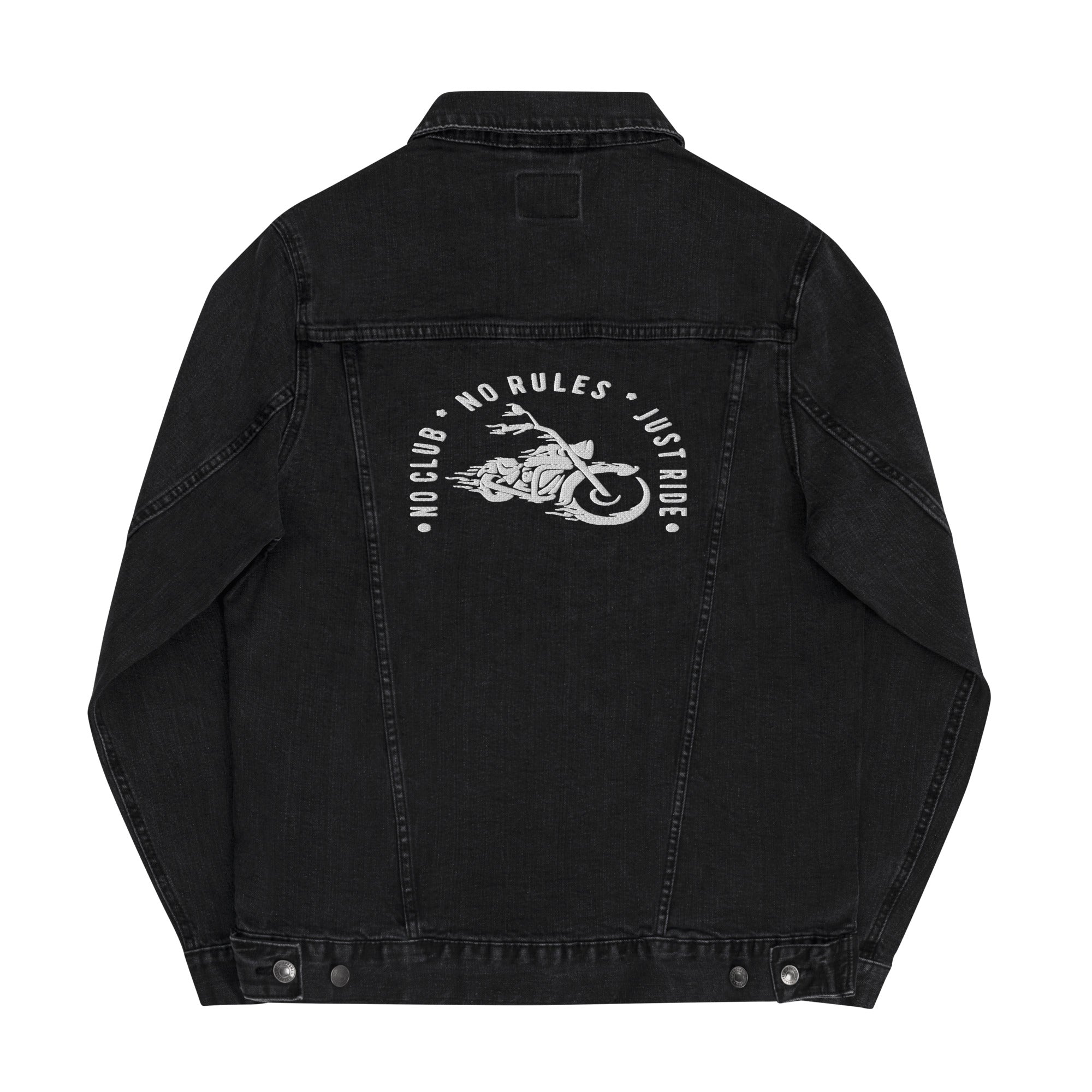 N2J 2 Wheels No Logo Unisex Denim Jacket