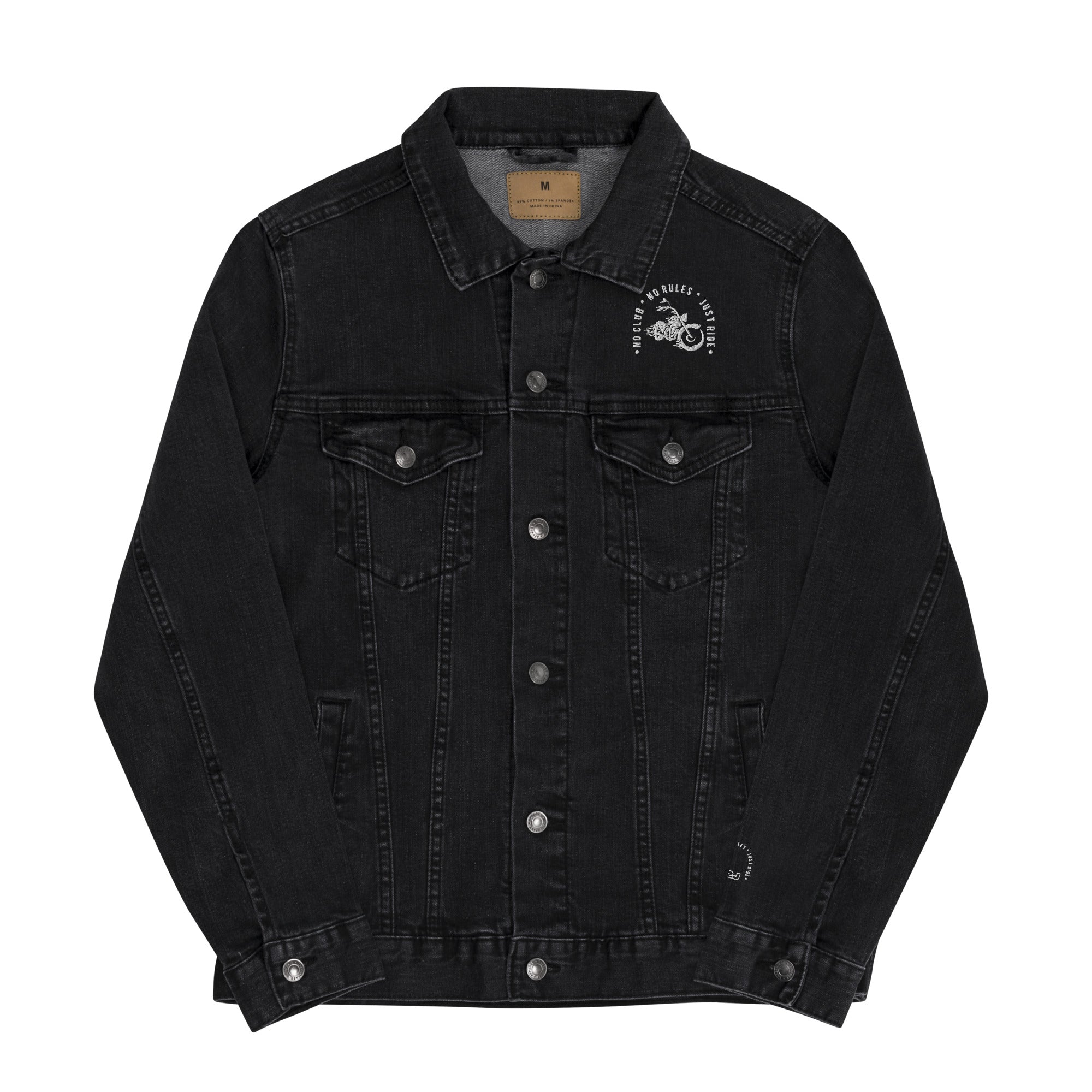 N2J 2 Wheels No Logo Unisex Denim Jacket