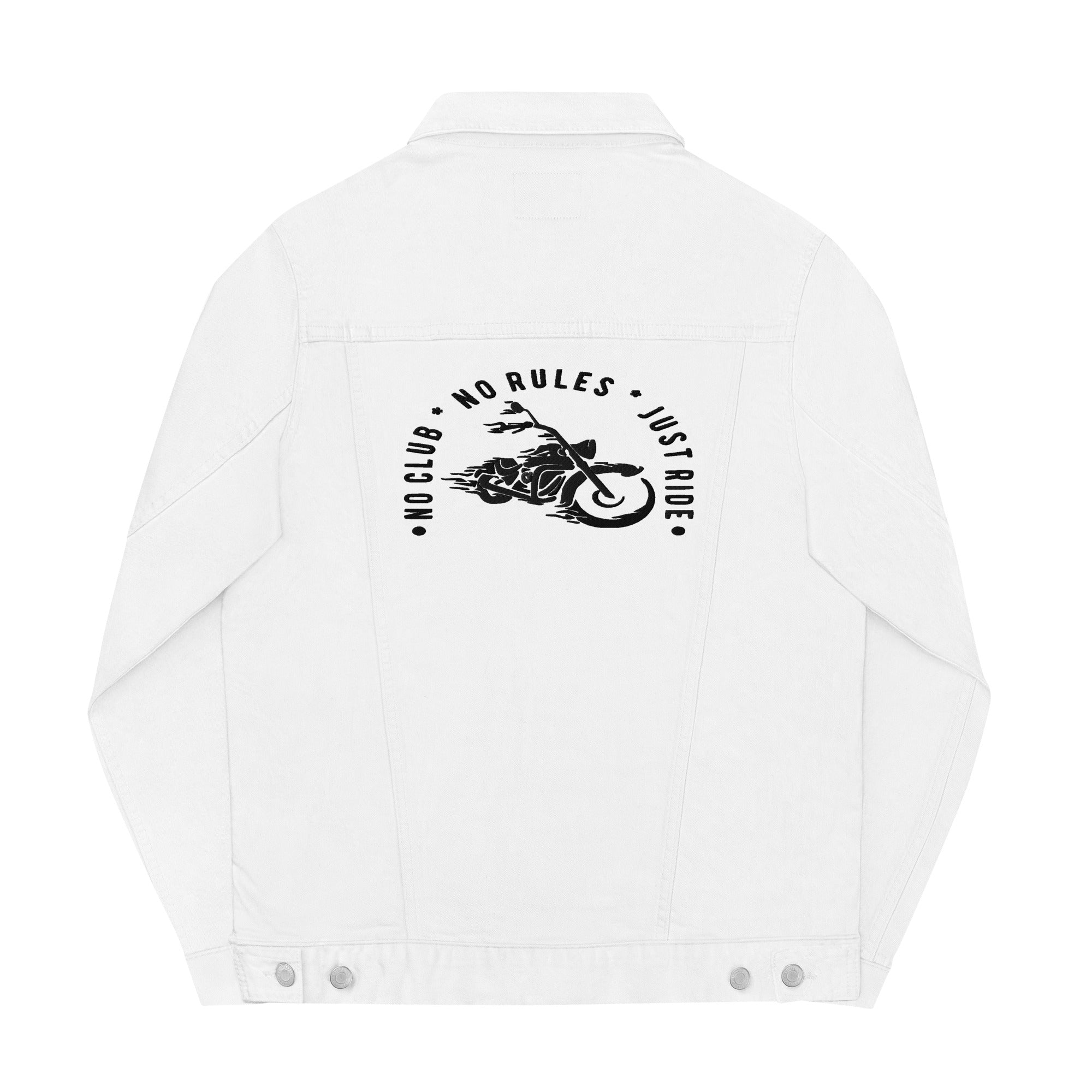 N2J 2 Wheels No Logo Unisex Denim Jacket