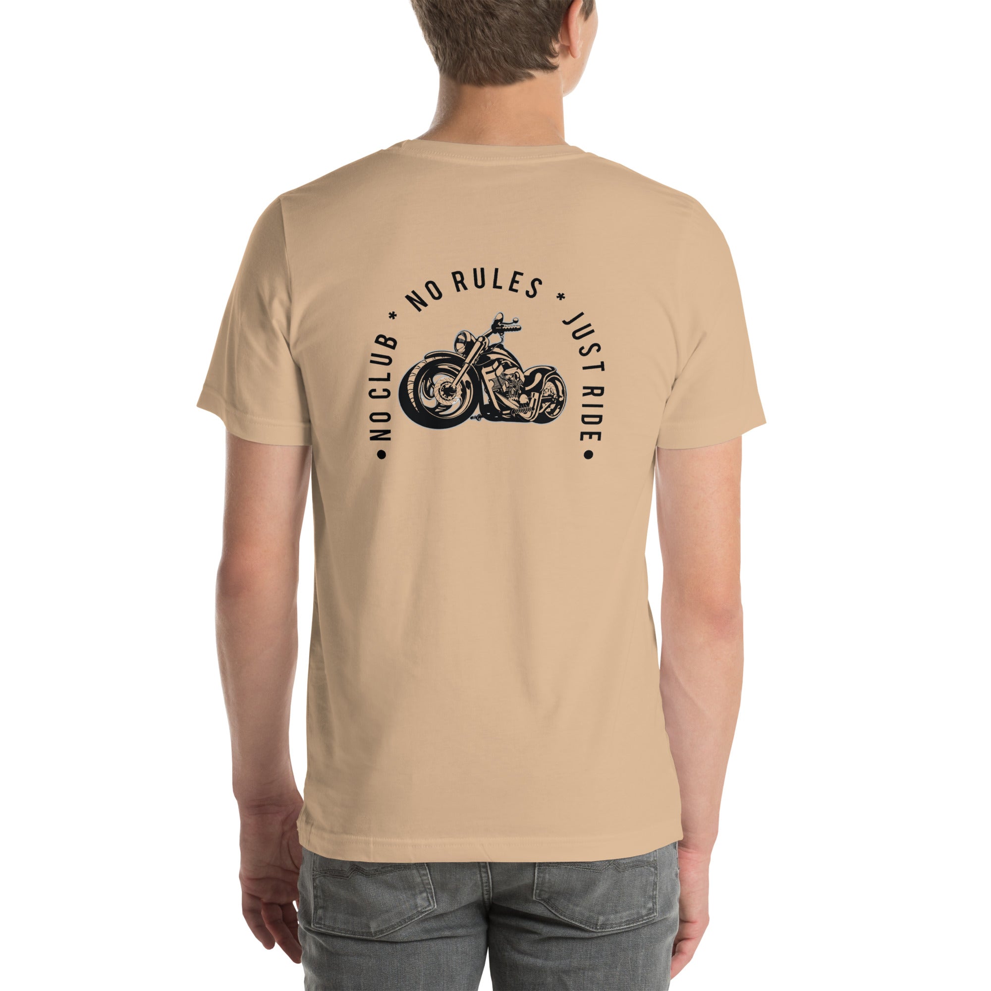 tan Embroidery Unisex T-shirt back side