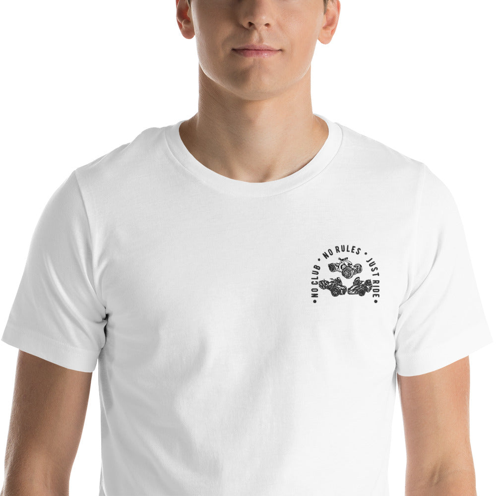 N2J 3 Bikes No Logo Embroidery Unisex T-shirt